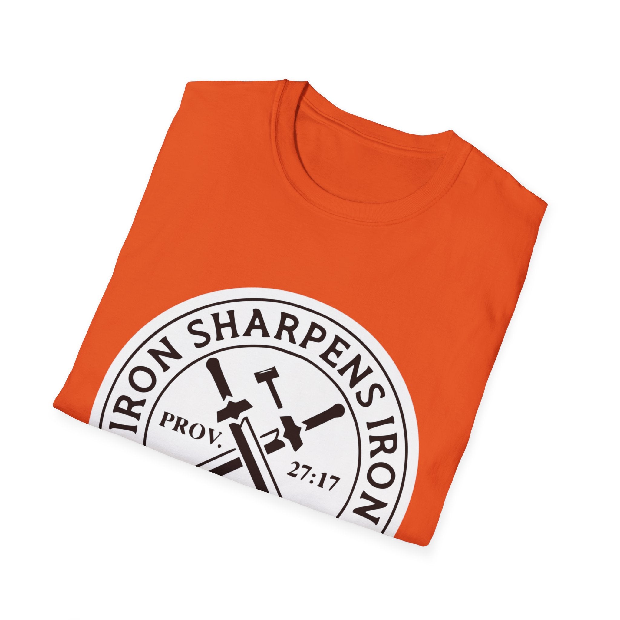 T-Shirt — "Iron Sharpens Iron" Christian Workout Tee (Prov. 27:17)