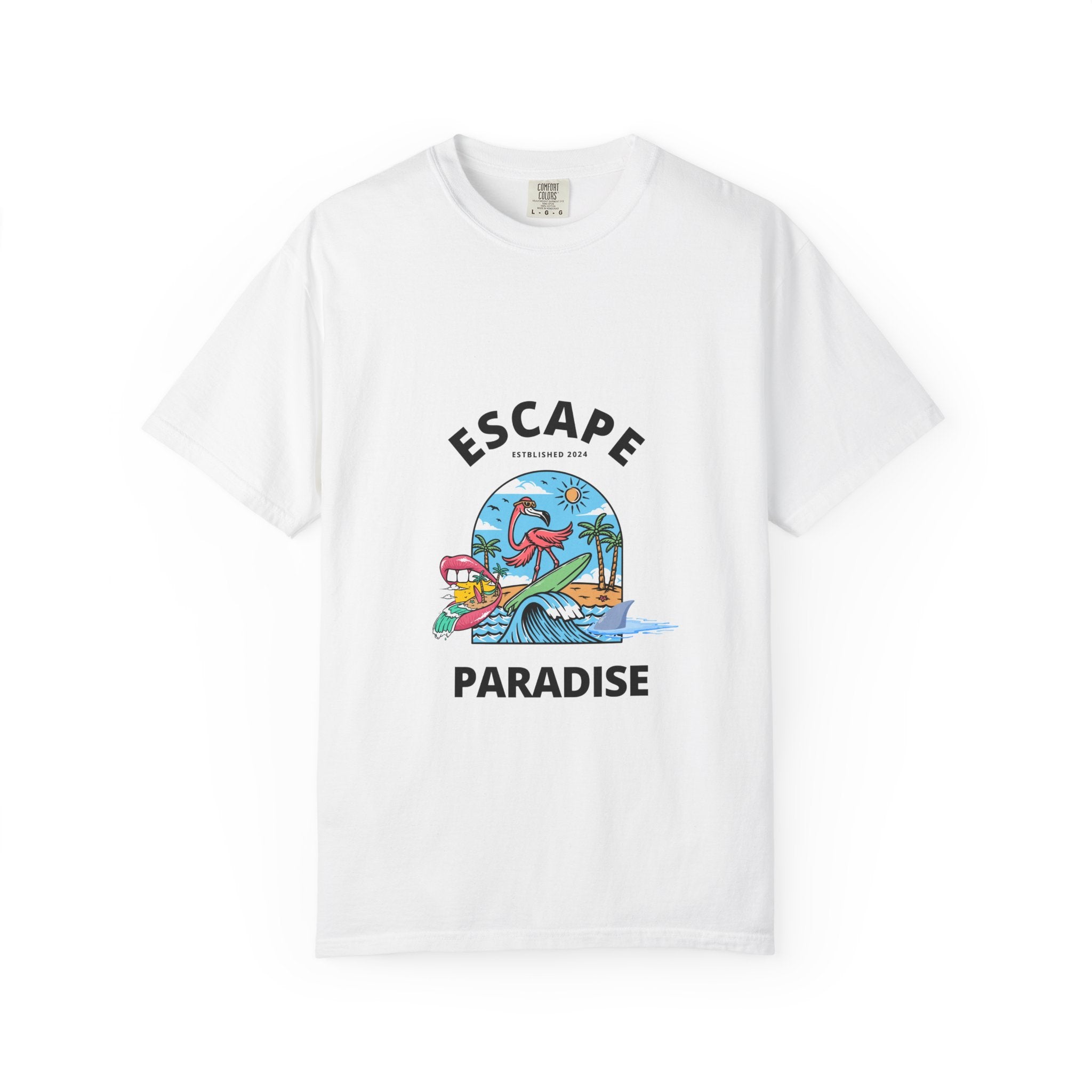 Escape Paradise Unisex Garment-Dyed T-shirt | Tropical Vibes Tee for Beach Lovers