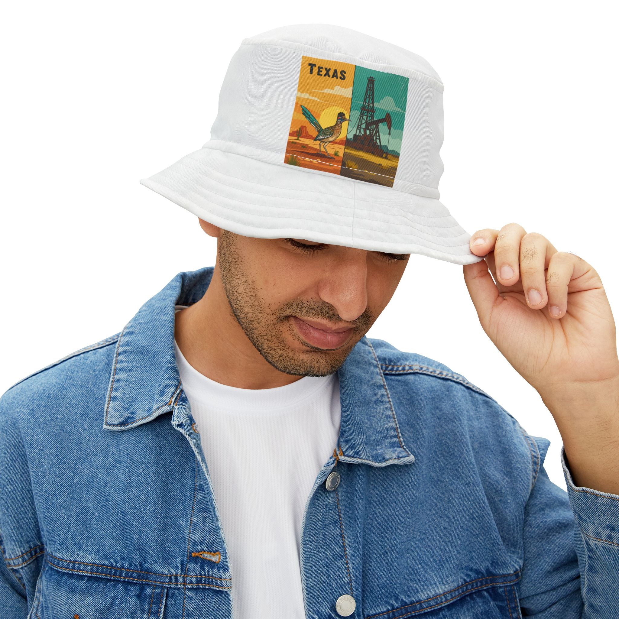 Vintage Texas Bucket Hat - Retro Oil Field Design perfect for outdoor tour