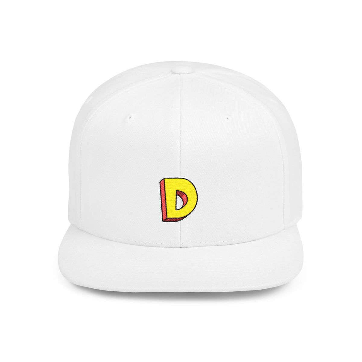 Flat Bill Snapback Cap - D represent Deron Cap, Hat with Letter Design, Baseball Cap for Men, Women and Kids, Adjustable Snapback Cap,