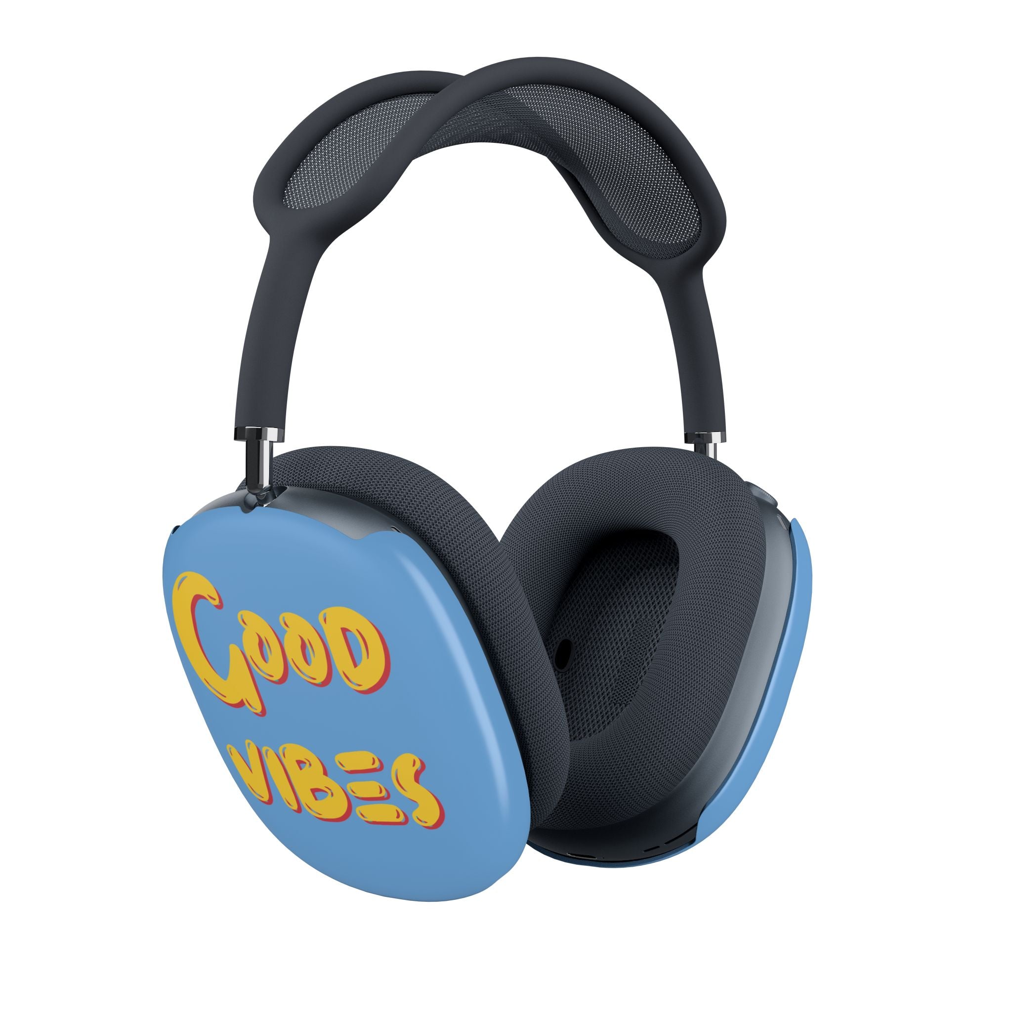 AirPods Max Case — "Good Vibes" Protective Shell (Blue)