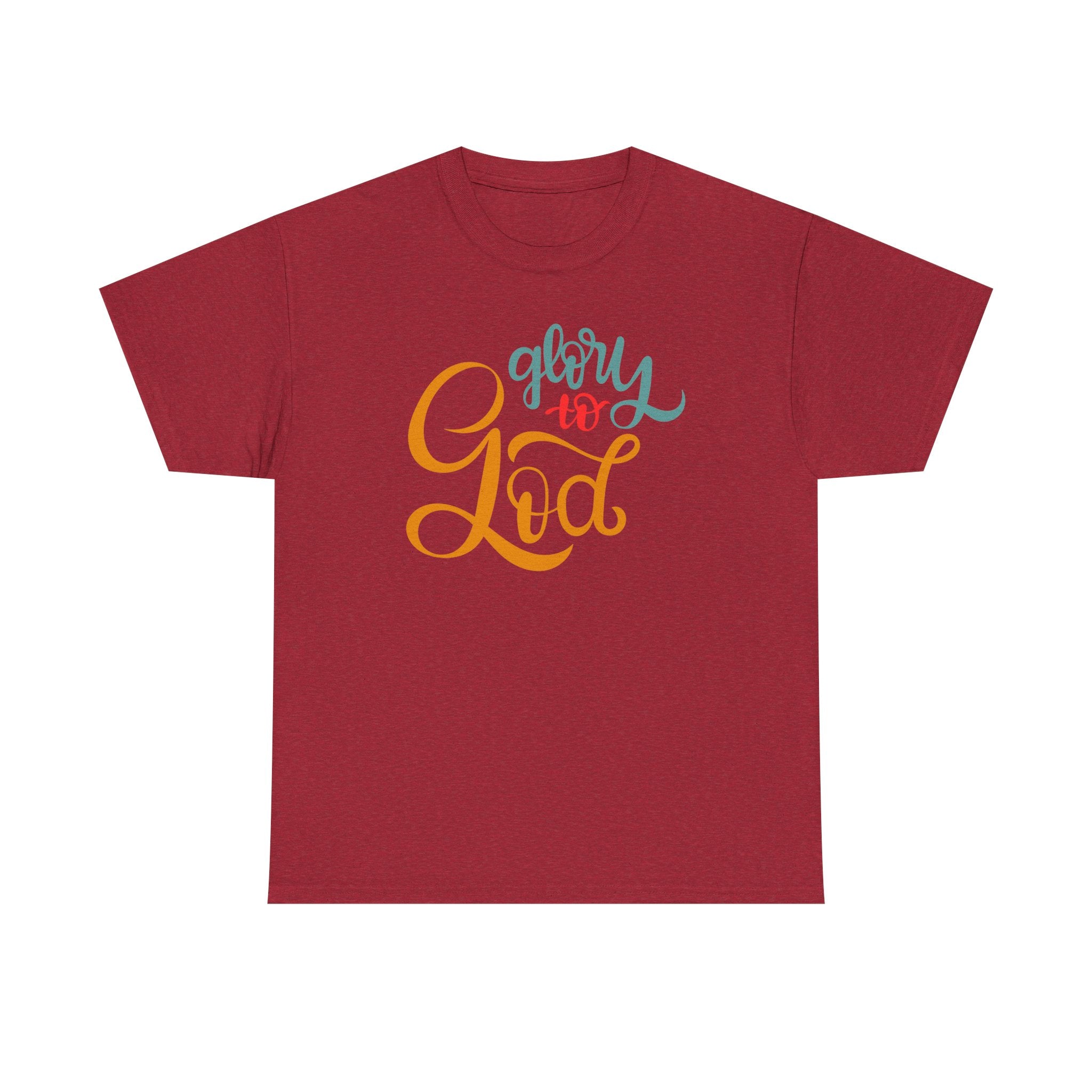 Unisex Heavy Cotton Tee - Glory to God Printed T-Shirt - Comfortable Casual Wear Tee - Unique Graphic Tee - Gift