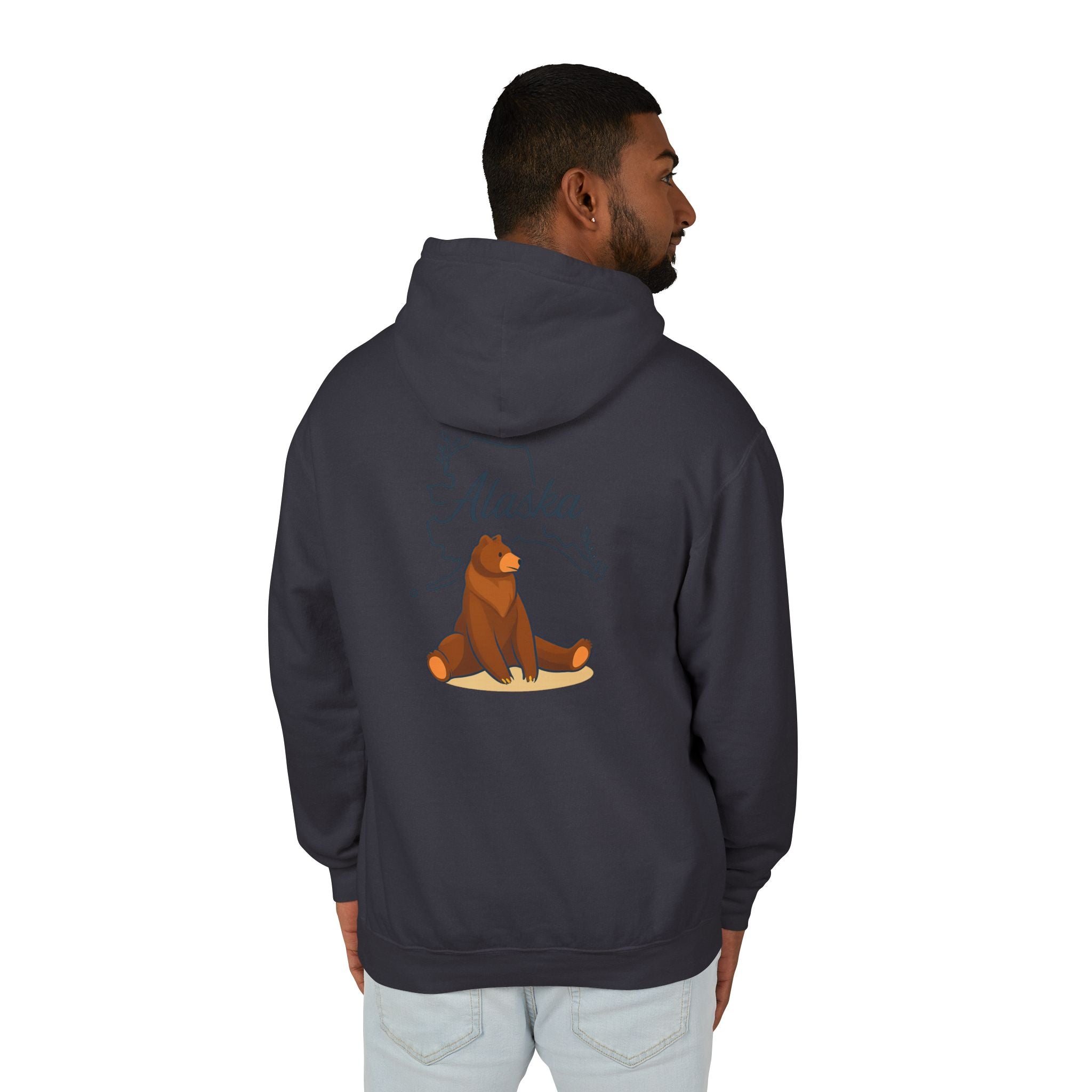 Alaska Bear Hoodie - Unisex Lightweight Sweatshirt, Nature Lover Gift, Cozy Travel Apparel, Outdoor Adventure Clothing, Alaska State Pride
