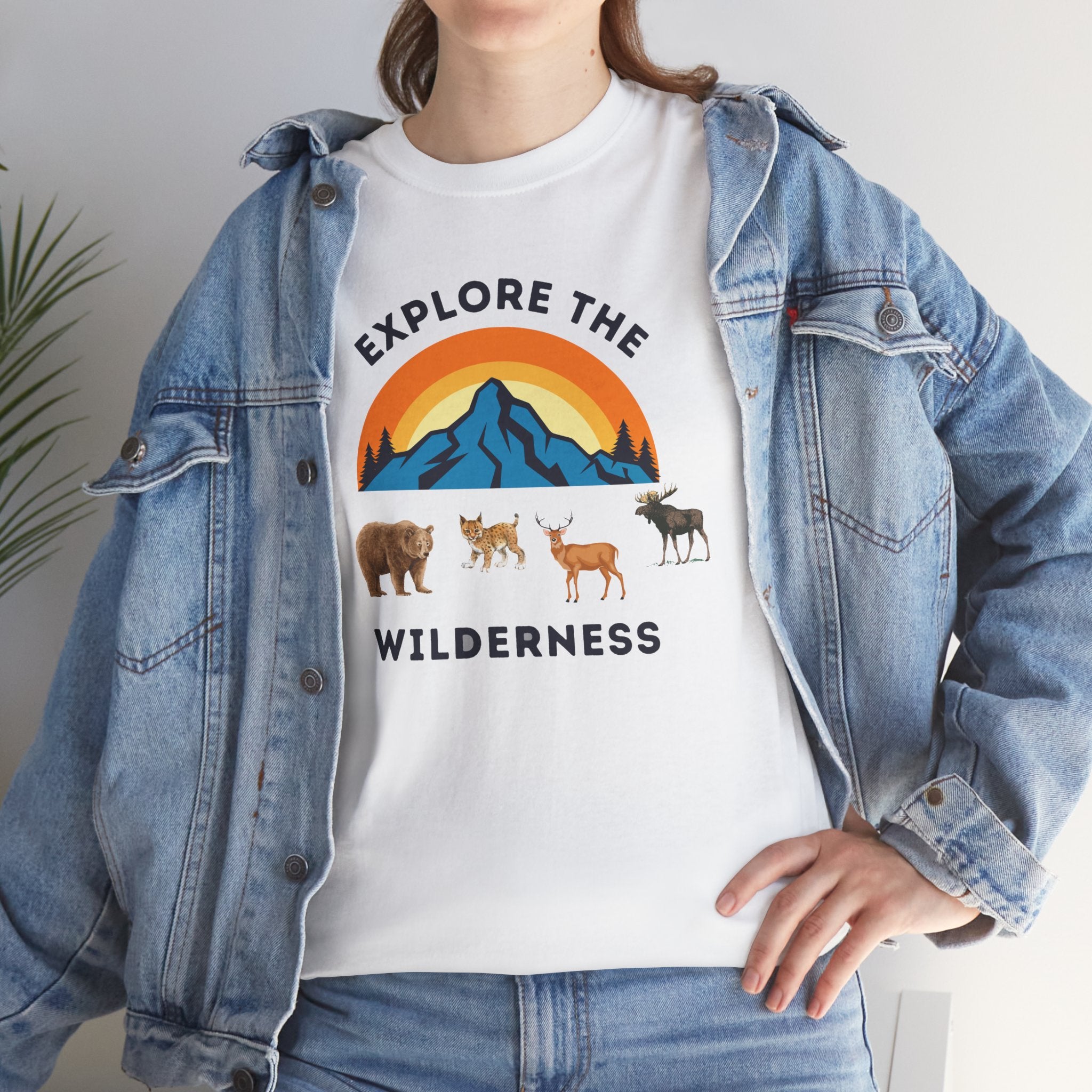 Explore The Wilderness Printed Unisex Tee - Casual Wear Graphic Shirt - Mens/Womens Top - Unique comfort Tee - Gift - Festival Apparel