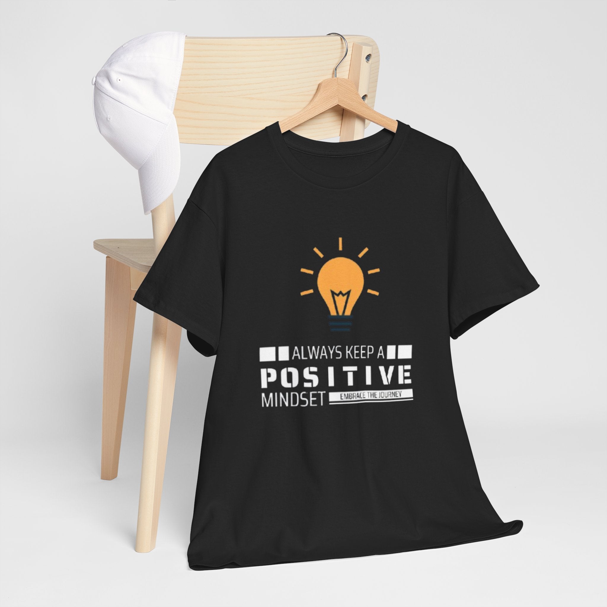 Unisex Heavy Cotton Tee - Positive Mindset Printed T-Shirt - Comfortable Casual Wear Tee - Unique Graphic Tee - Gift