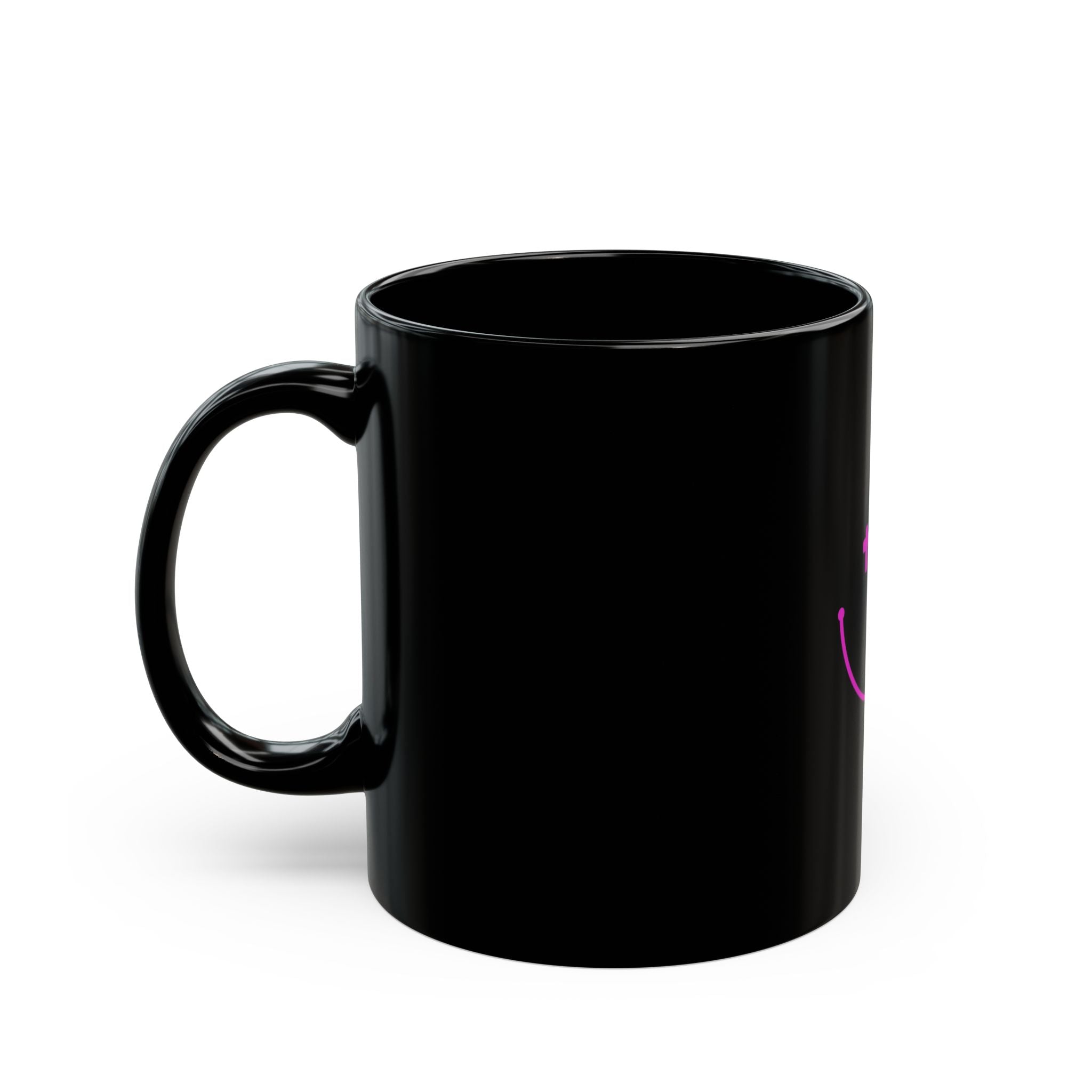Smiley Face Black Mug - 11oz & 15oz - Perfect Gift for Friends and Family
