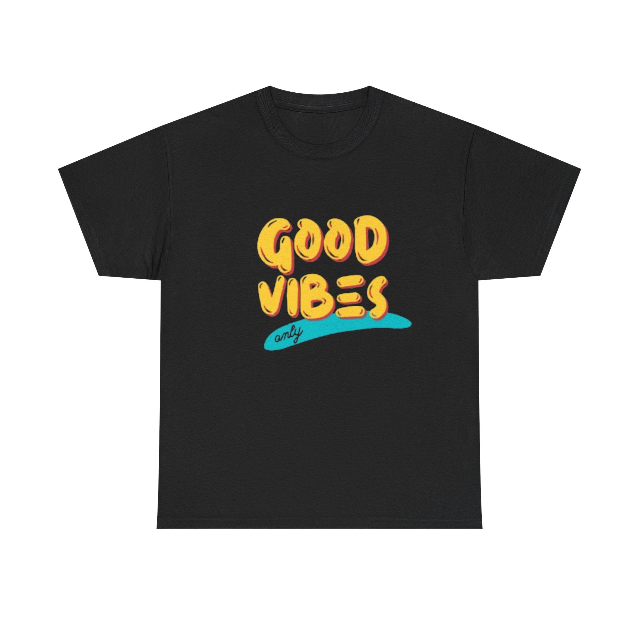Unisex Heavy Cotton Tee - Good Vibes Only Printed T-Shirt - Comfortable Casual Wear Tee - Unique Graphic Tee - Gift