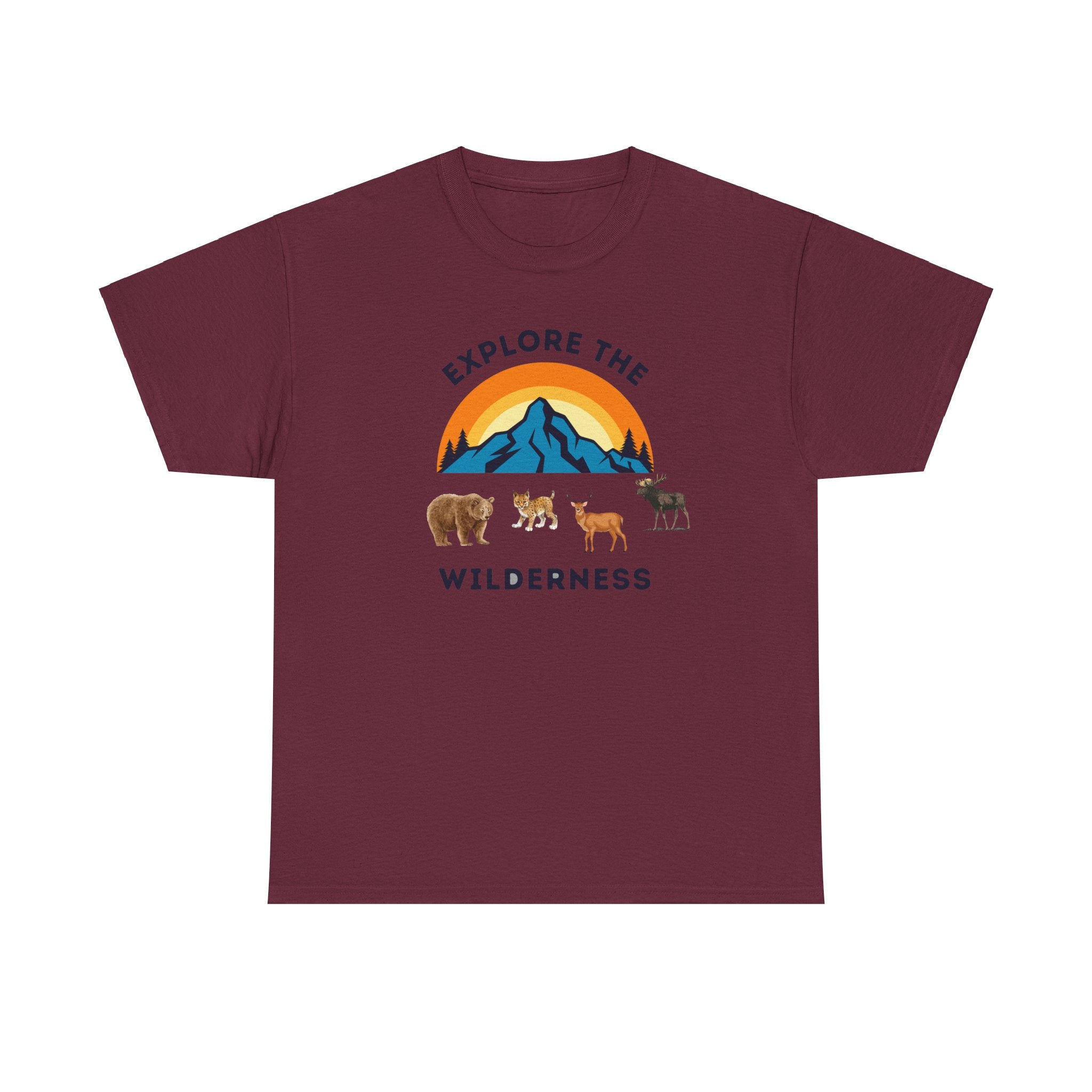 Explore The Wilderness Printed Unisex Tee - Casual Wear Graphic Shirt - Mens/Womens Top - Unique comfort Tee - Gift - Festival Apparel