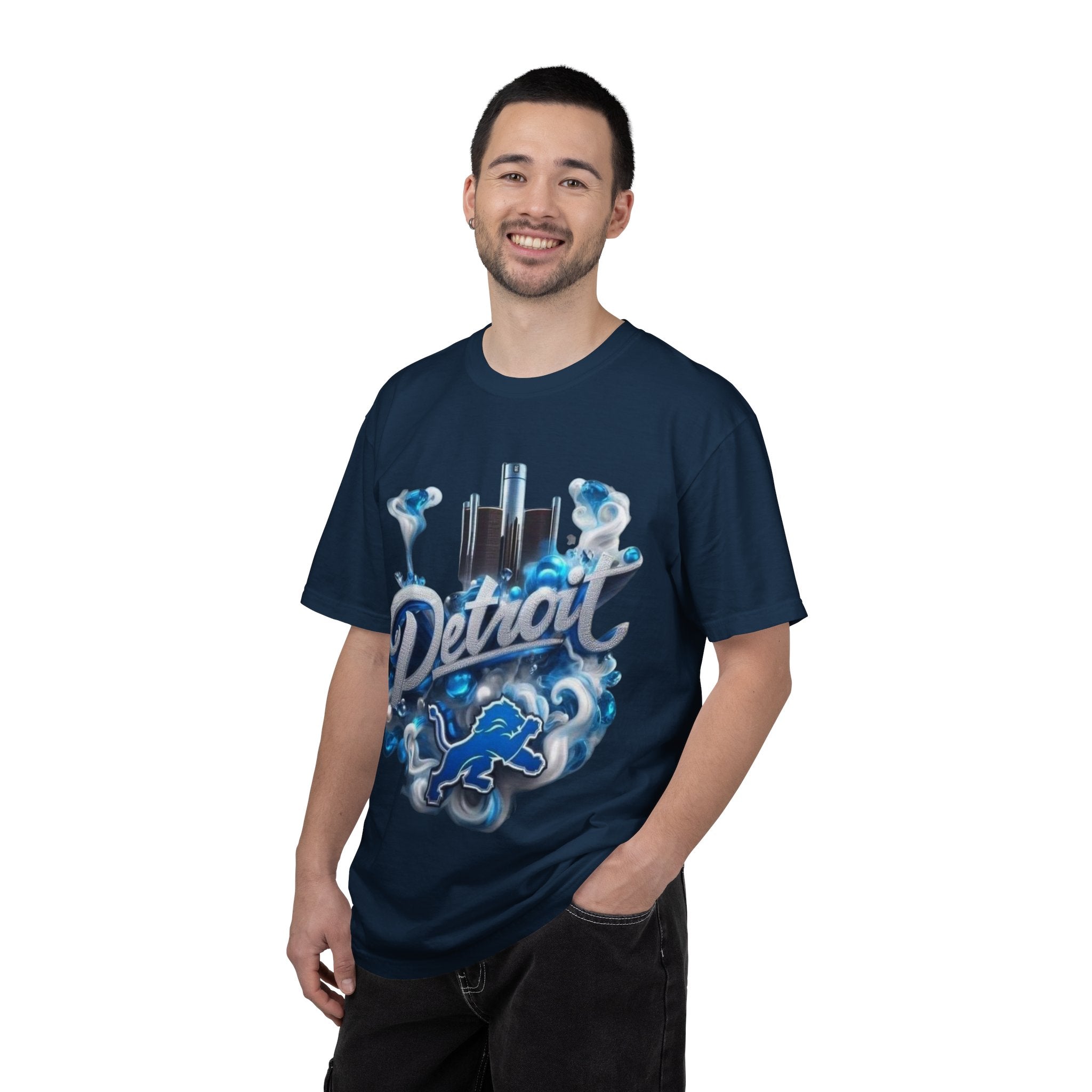 Detroit Skyline Lions T-Shirt — Retro Motor City Graphic Tee