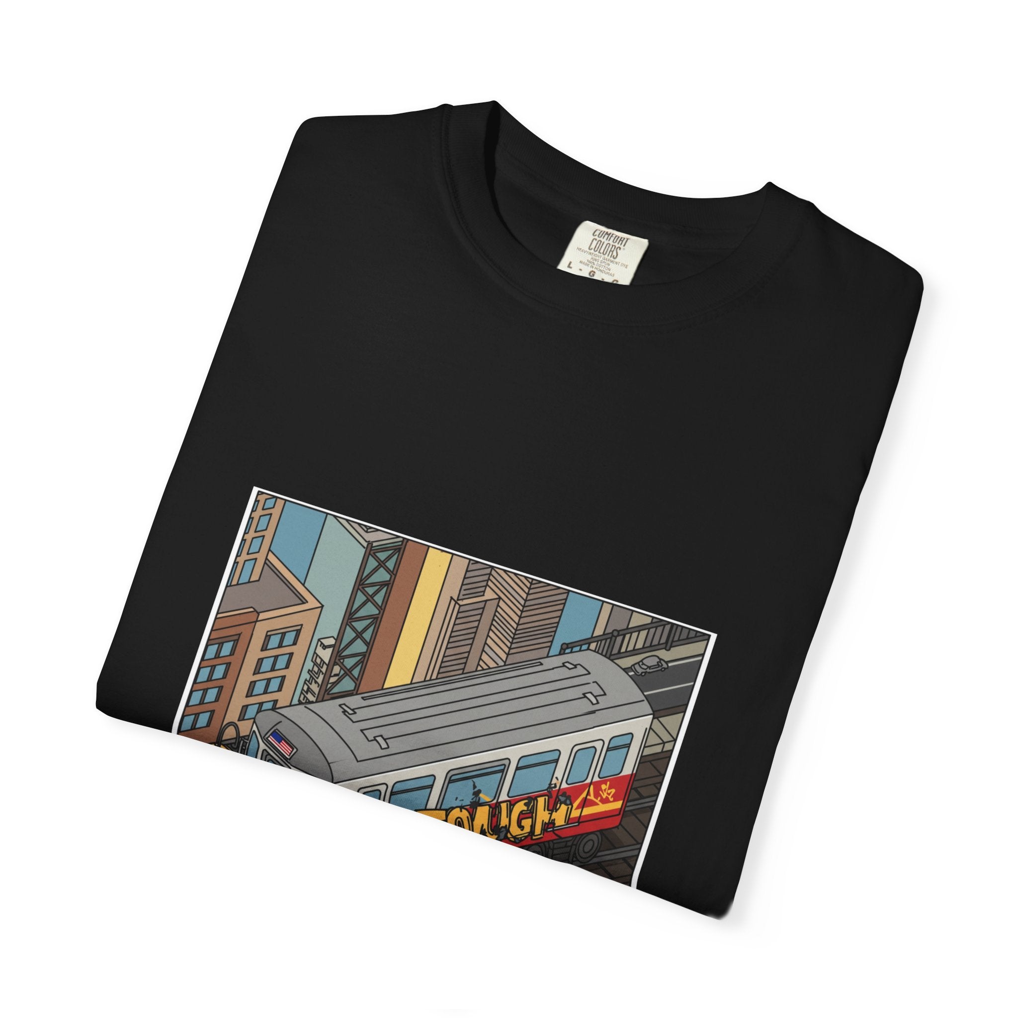 NYC Touch Unisex Garment-Dyed T-Shirt - Cool Light Blue Tee with City Graphics