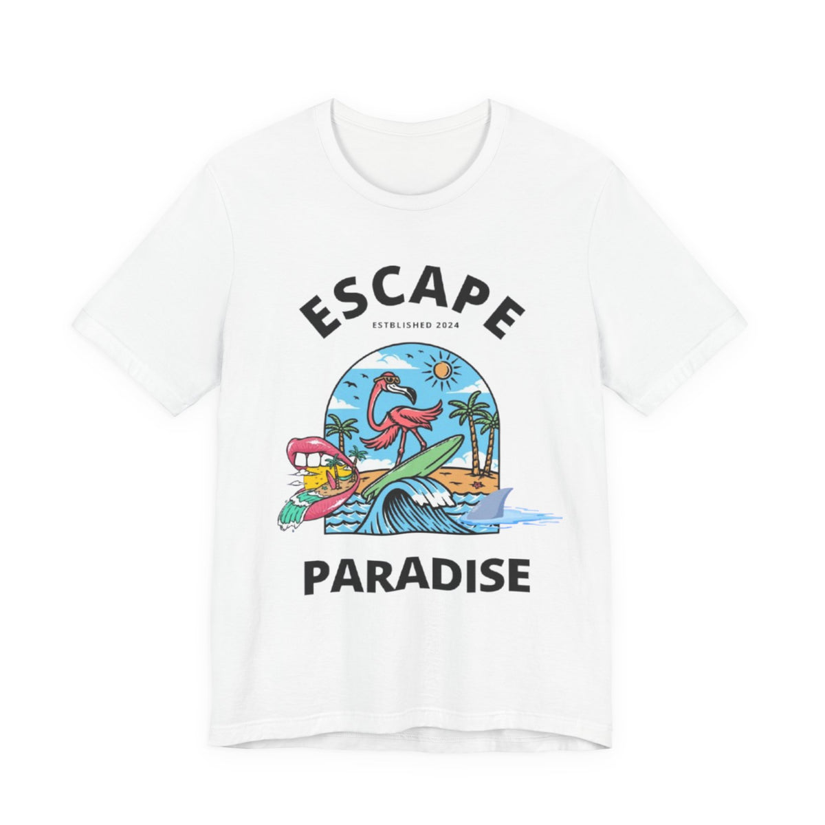 Unisex Graphic Tee - Eco-Friendly Unisex Jersey T-Shirt - Comfortable Casual Wear Tee - Escape Paradise Printed Tee - Gift