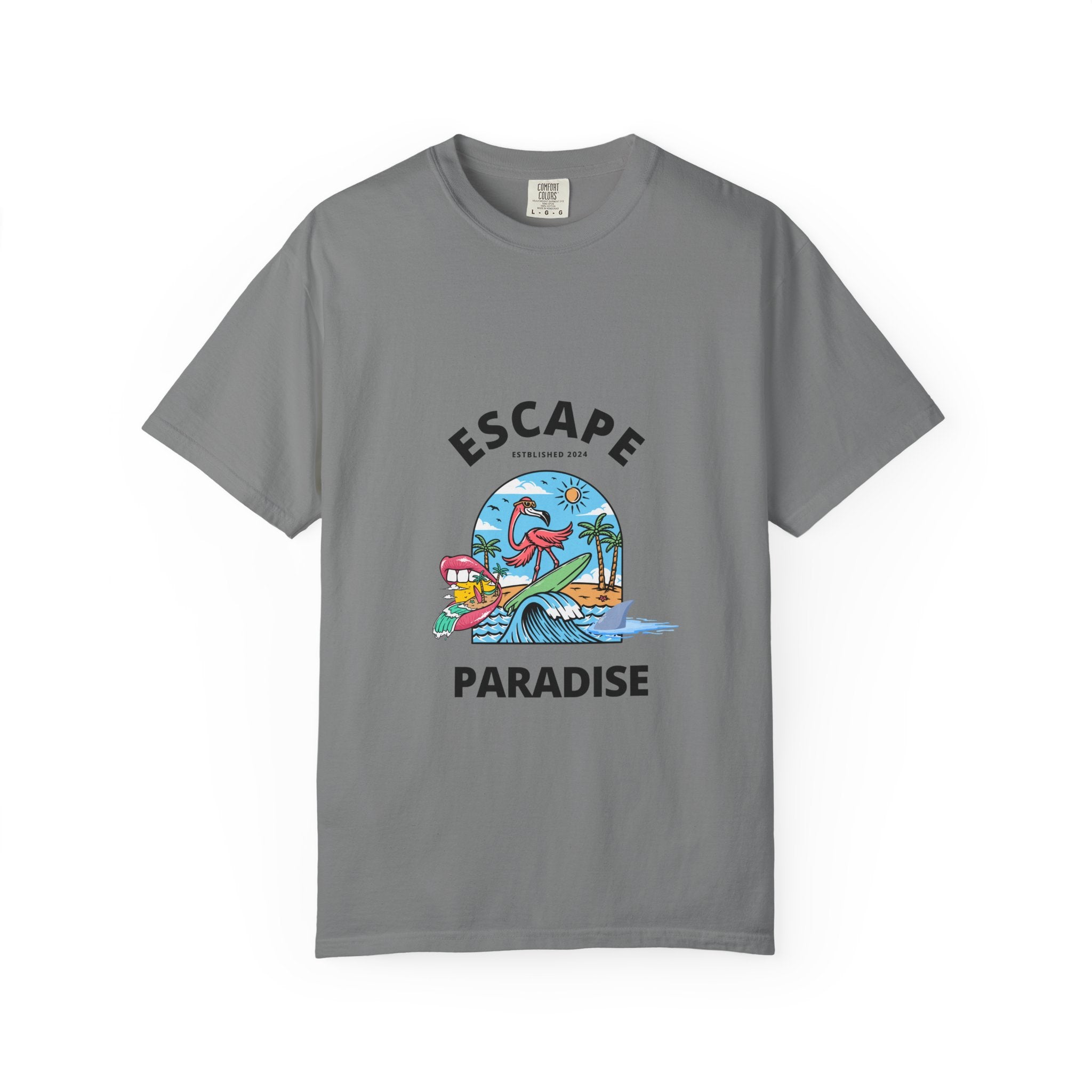 Escape Paradise Unisex Garment-Dyed T-shirt | Tropical Vibes Tee for Beach Lovers