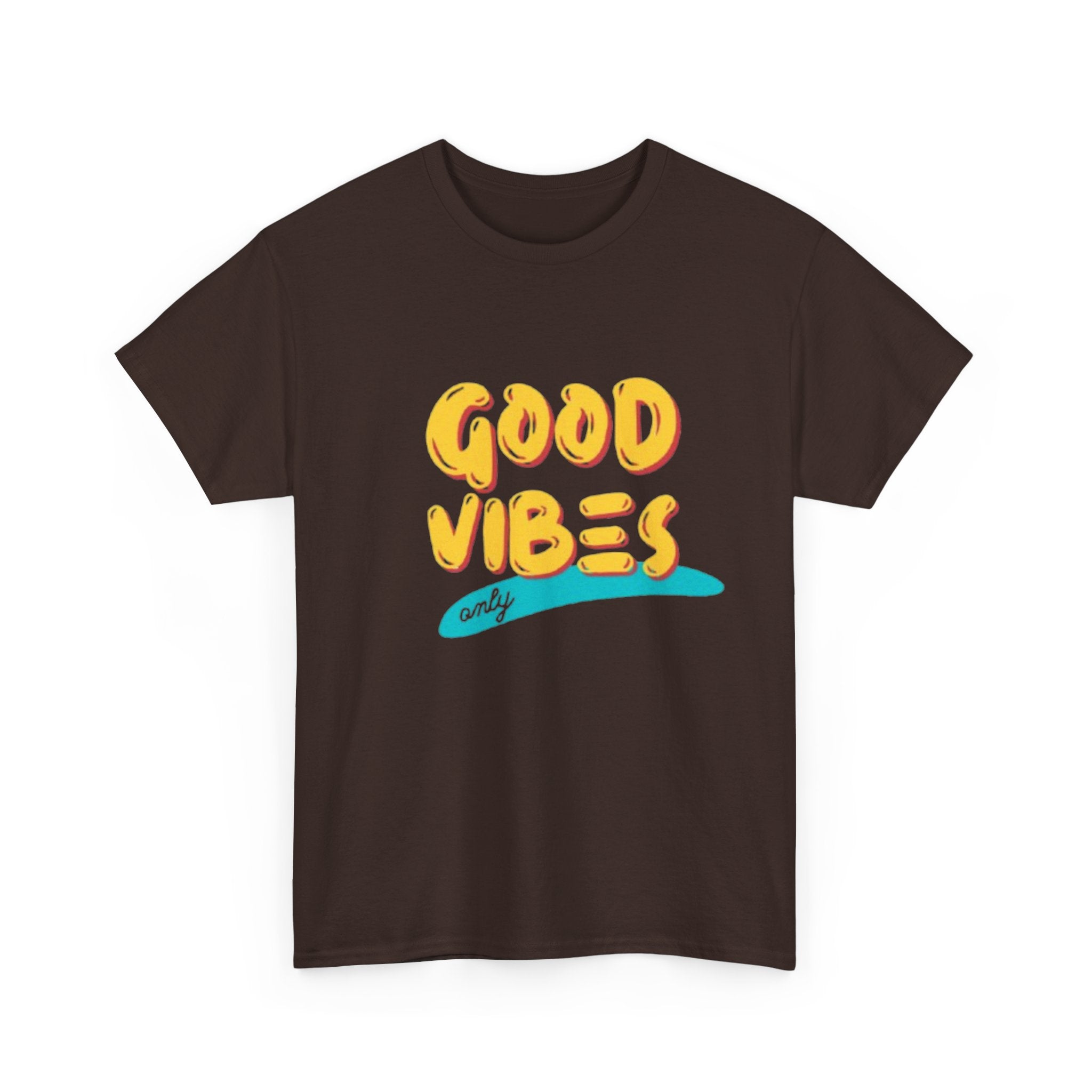 Unisex Heavy Cotton Tee - Good Vibes Only Printed T-Shirt - Comfortable Casual Wear Tee - Unique Graphic Tee - Gift