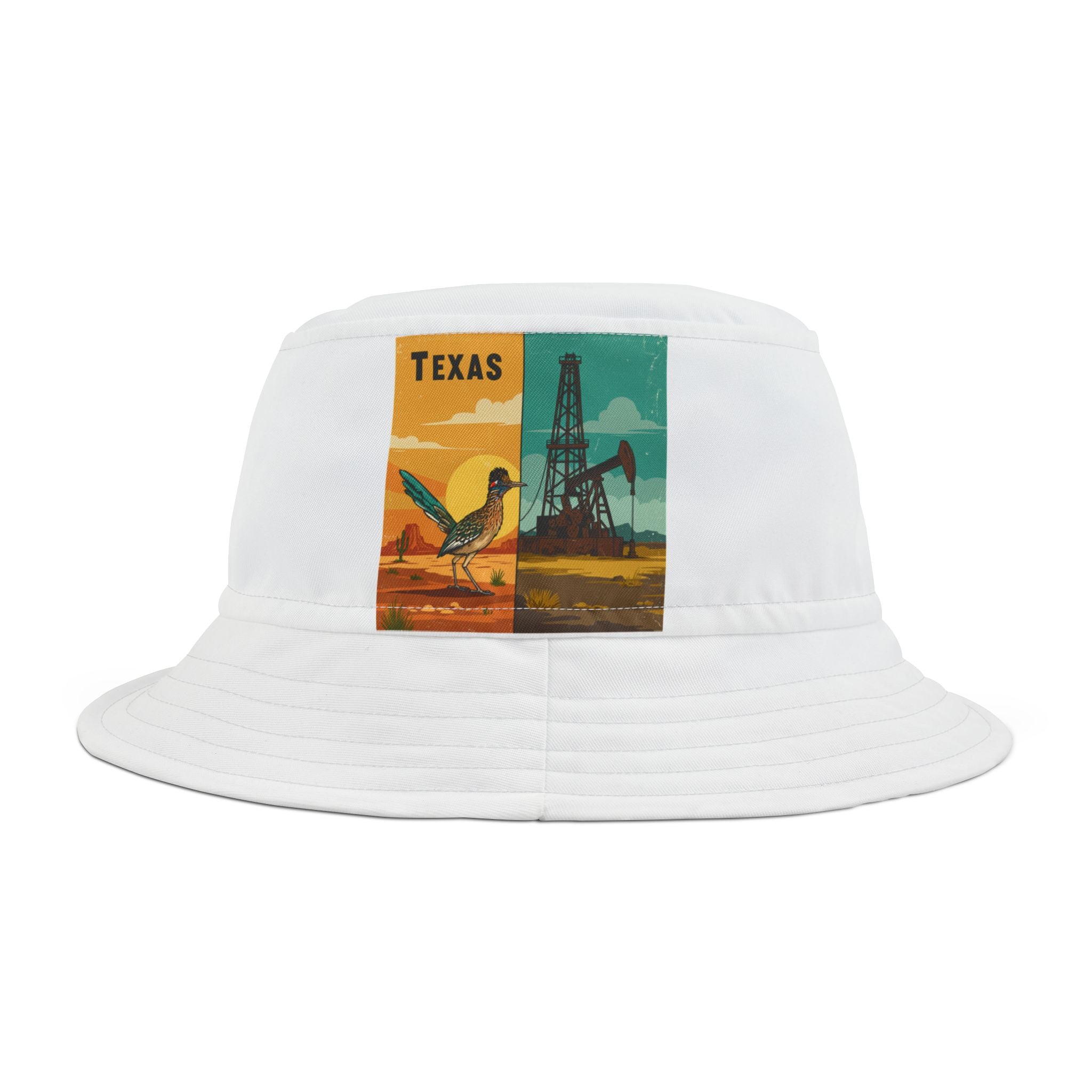 Vintage Texas Bucket Hat - Retro Oil Field Design perfect for outdoor tour