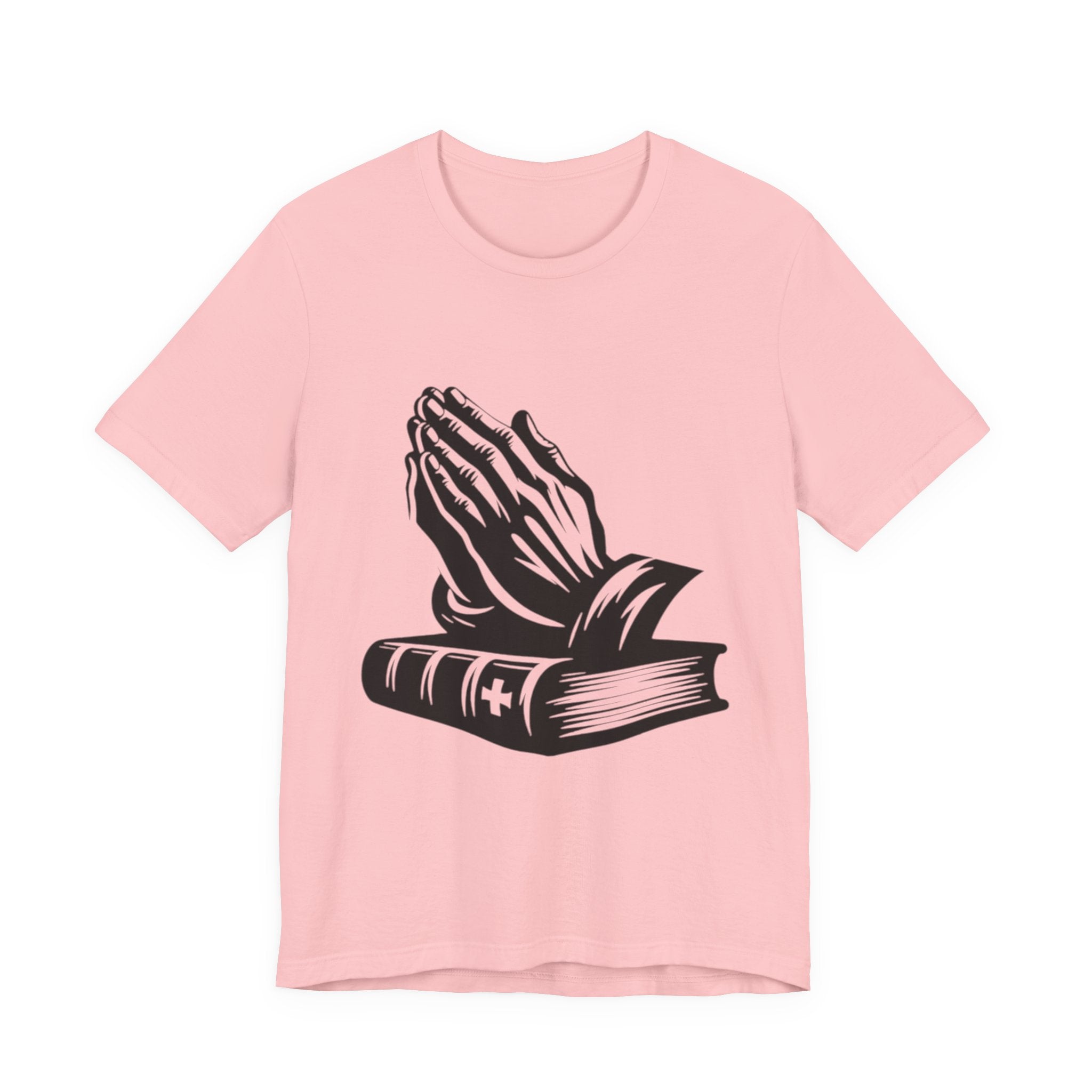 Prayer Hands & Bible T-Shirt — Christian Faith Tee for Church, Prayer, Religious Gifts