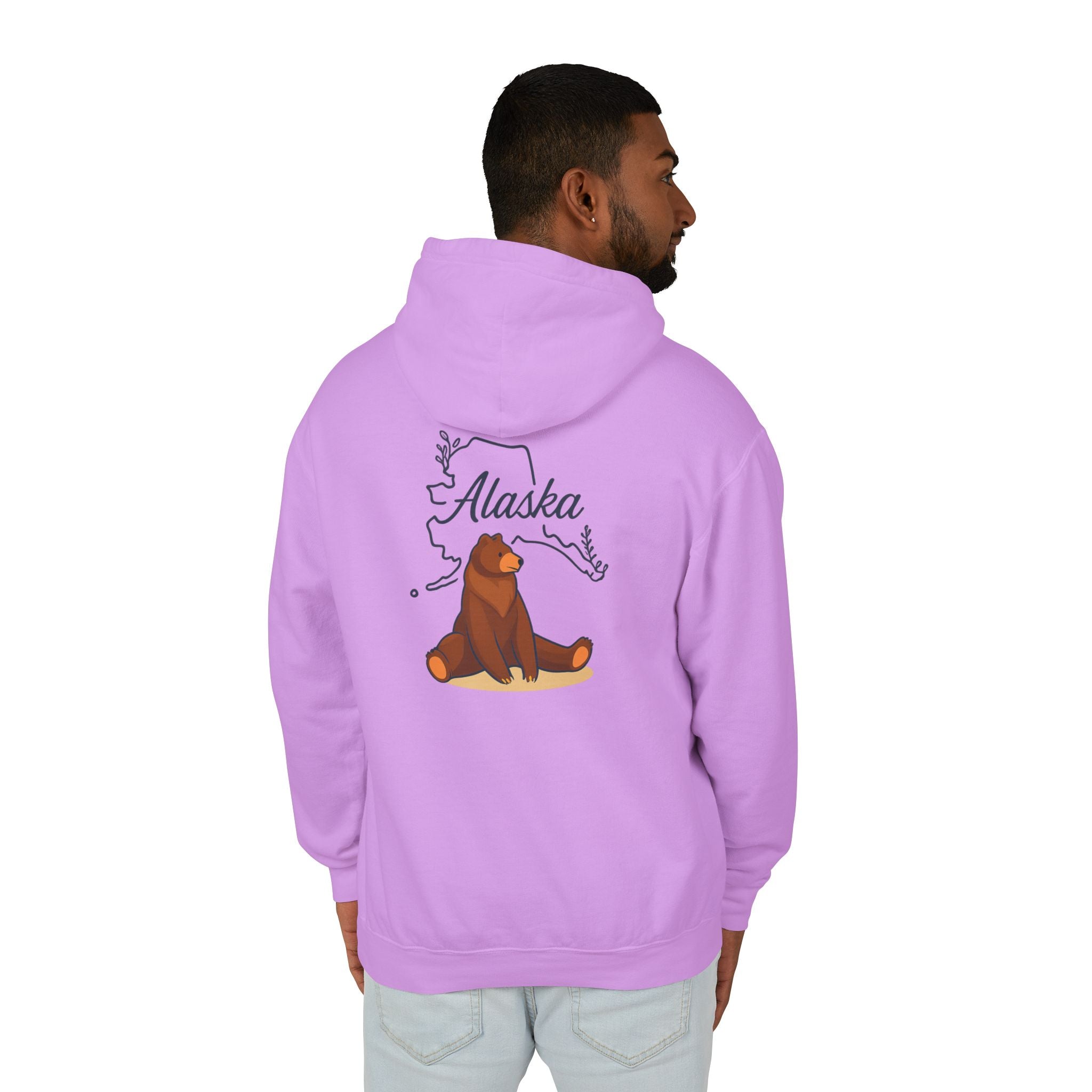 Alaska Bear Hoodie - Unisex Lightweight Sweatshirt, Nature Lover Gift, Cozy Travel Apparel, Outdoor Adventure Clothing, Alaska State Pride