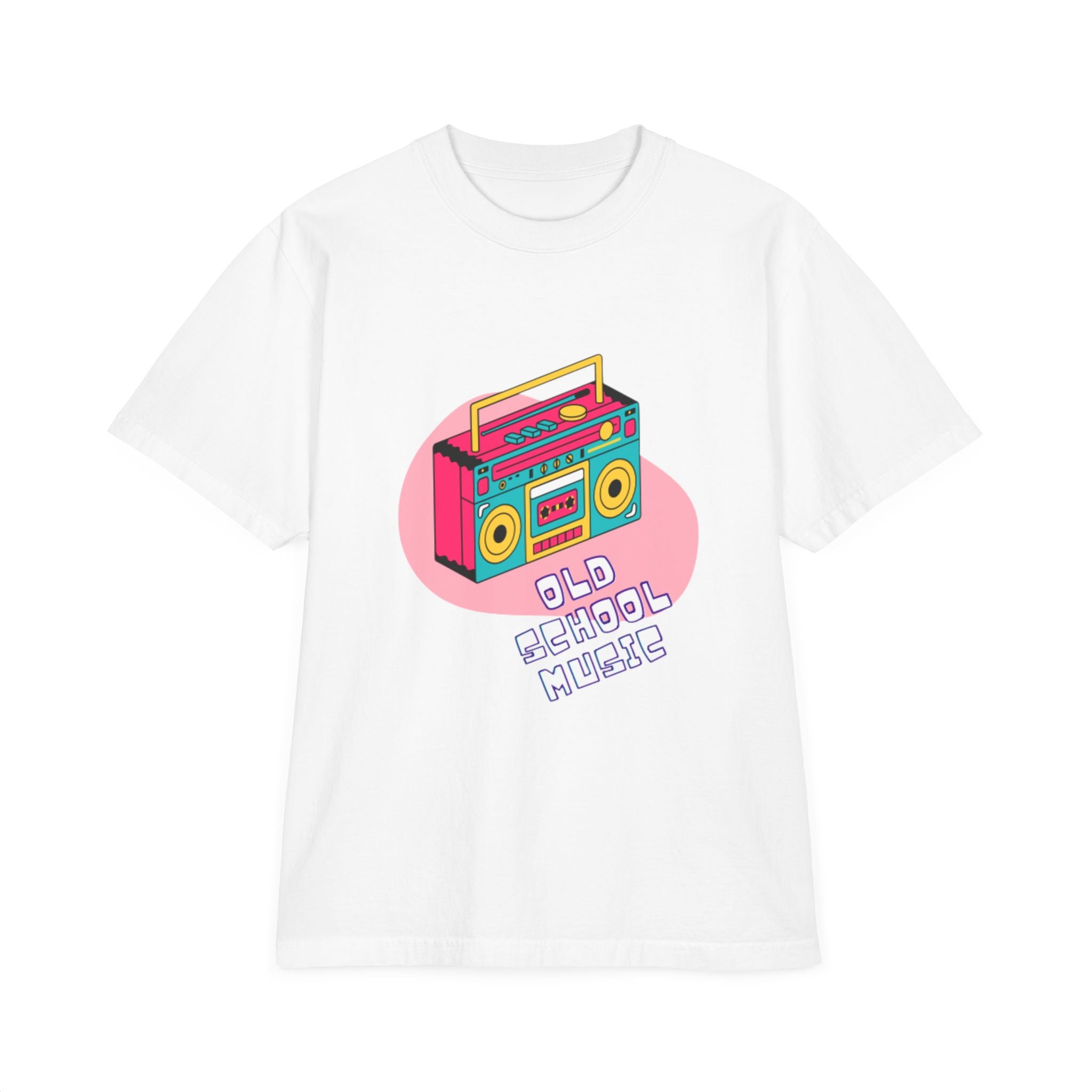 Old School Music Graphic T-Shirt - Retro Boombox Design