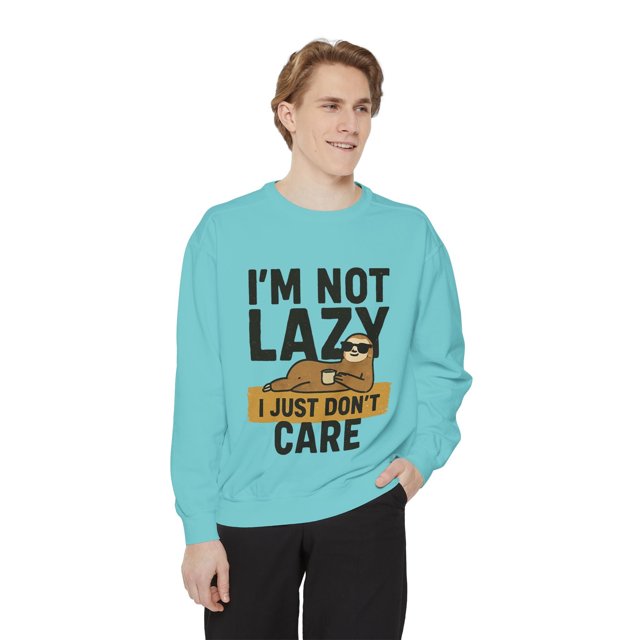 Lazy Sloth Sweatshirt - Relaxed Fit, Cozy Lounge Wear, Gift for Sloth Lovers, Funny Statement Apparel, Perfect for Relaxation Days