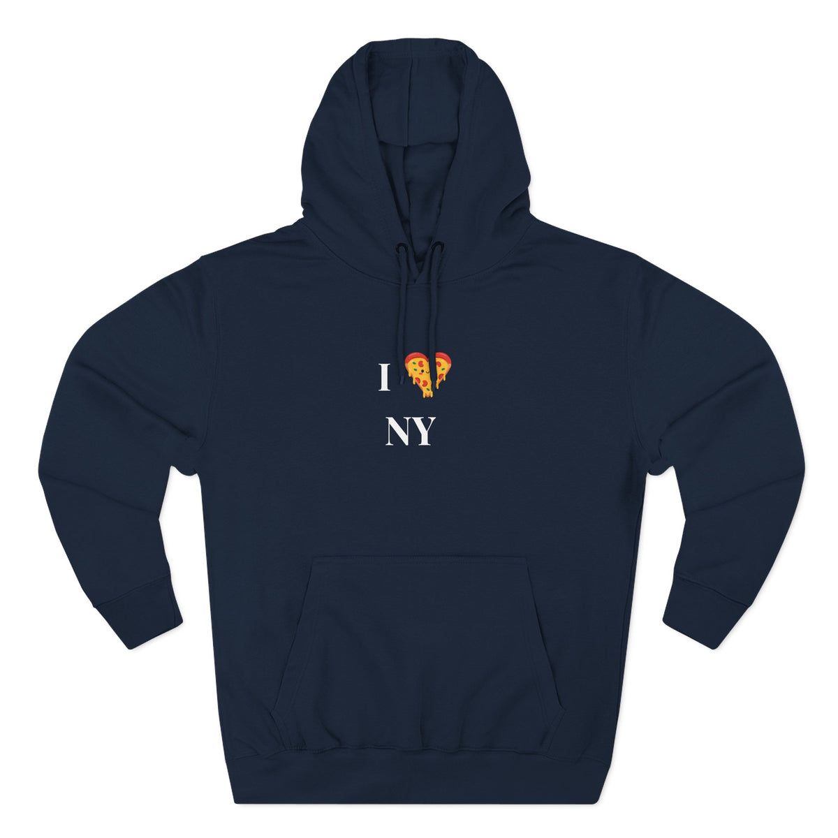 Pizza I NY Hoodie — Cozy Grey Fleece Pullover