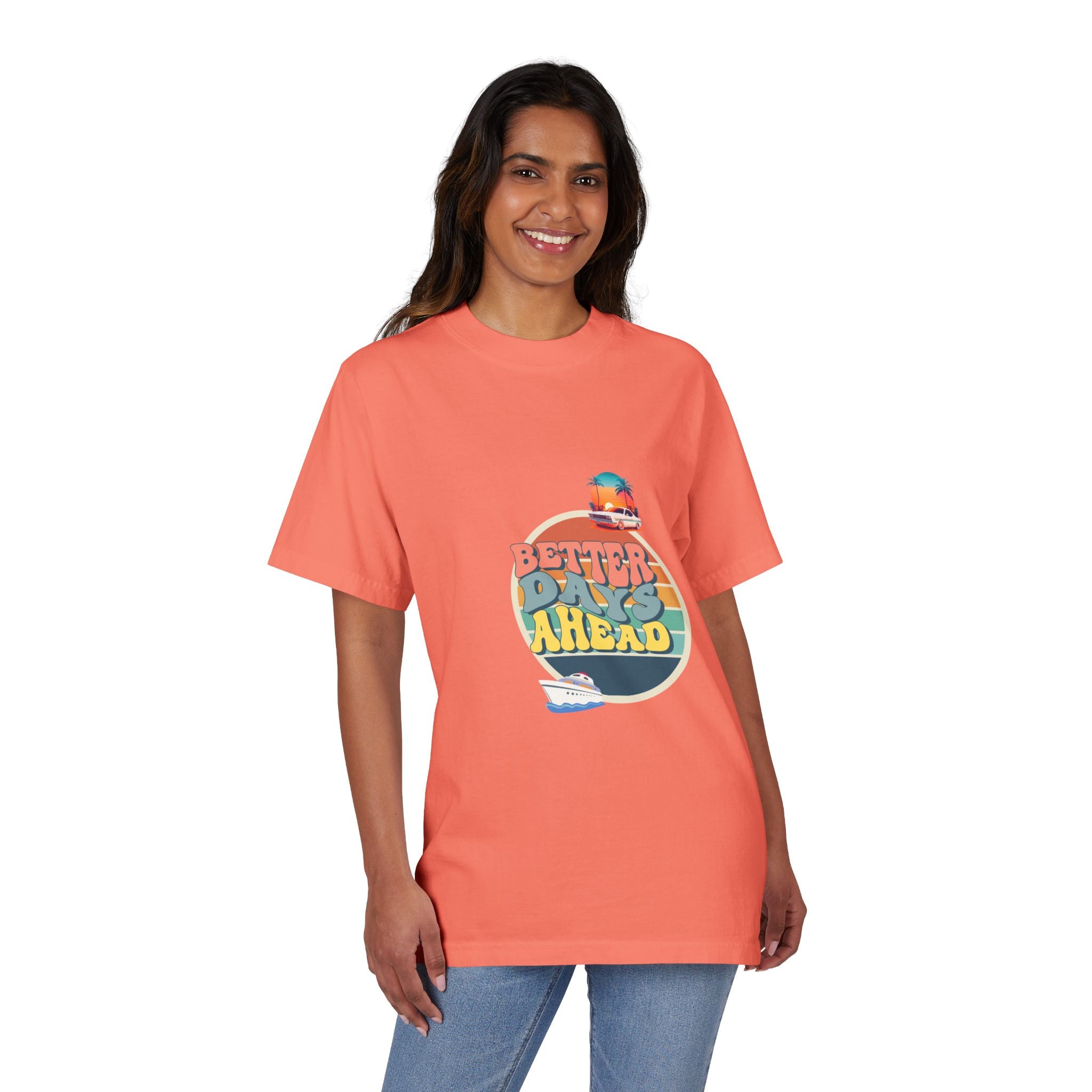 Better Days Ahead Unisex Garment-Dyed Drop-Shoulder T-Shirt