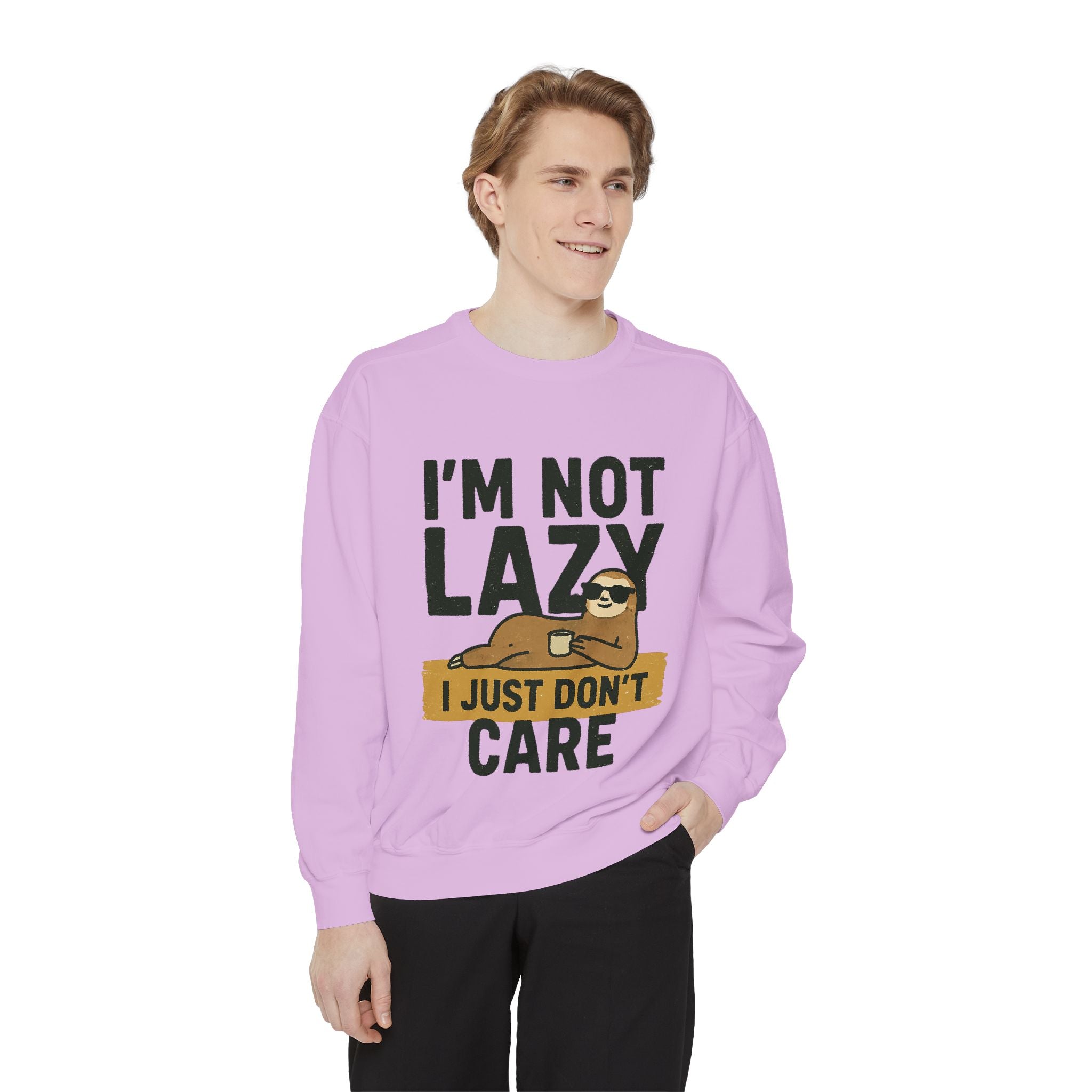 Lazy Sloth Sweatshirt - Relaxed Fit, Cozy Lounge Wear, Gift for Sloth Lovers, Funny Statement Apparel, Perfect for Relaxation Days