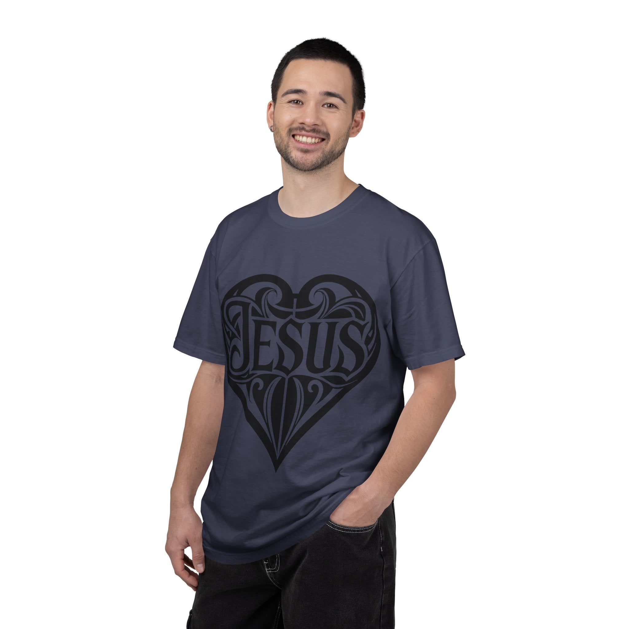 Jesus Heart T-Shirt — Tribal Script Faith Tee