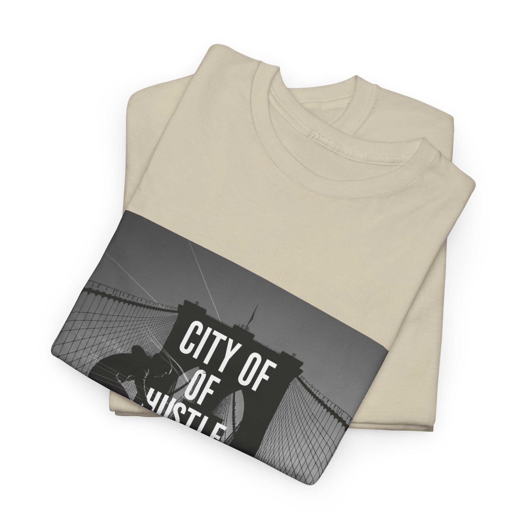 City of Hustle Unisex Heavy Cotton Tee - Motivational Streetwear for Urban Go-Getters