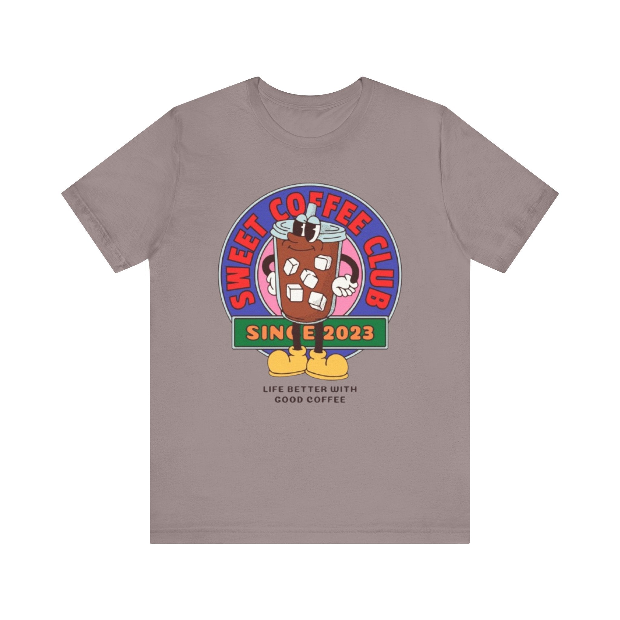 Unisex Graphic Tee - Sunset Coffee Club Printed Tee - Eco-Friendly Cas