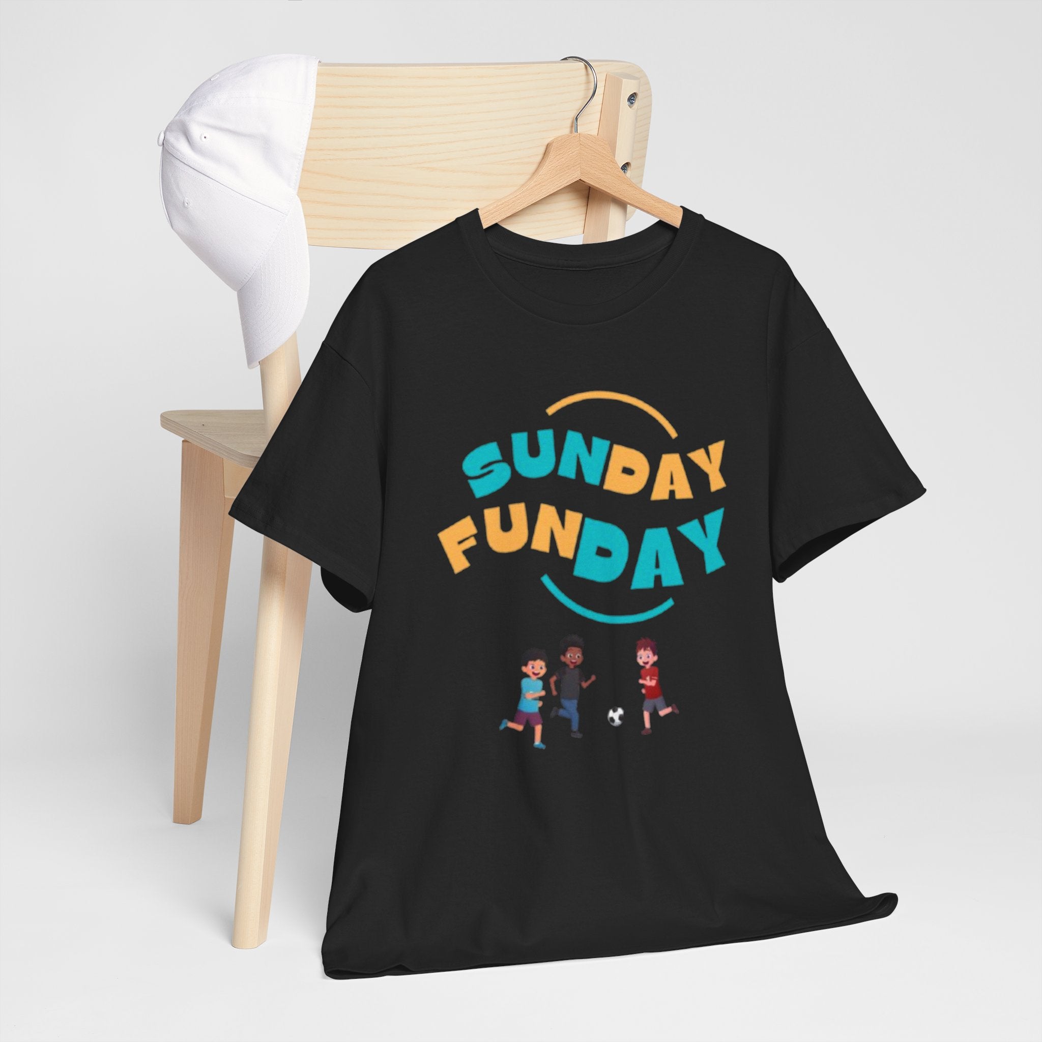 Unisex Heavy Cotton Tee - Sunday Funday Printed T-Shirt - Comfortable Casual Wear Tee - Unique Graphic Tee - Gift