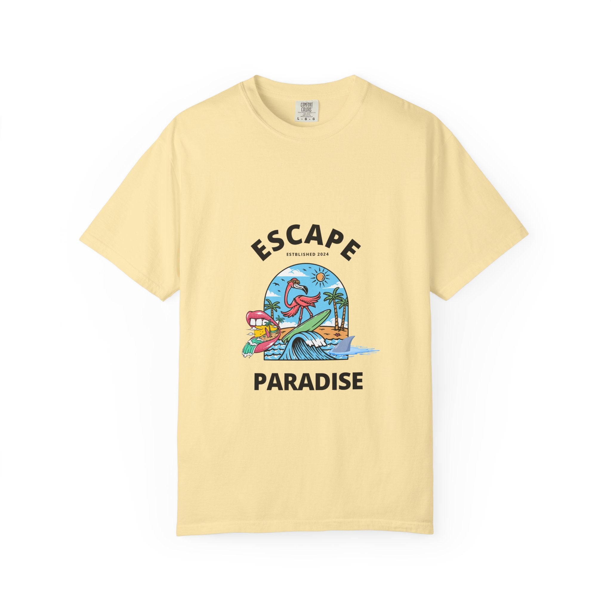 Escape Paradise Unisex Garment-Dyed T-shirt | Tropical Vibes Tee for Beach Lovers