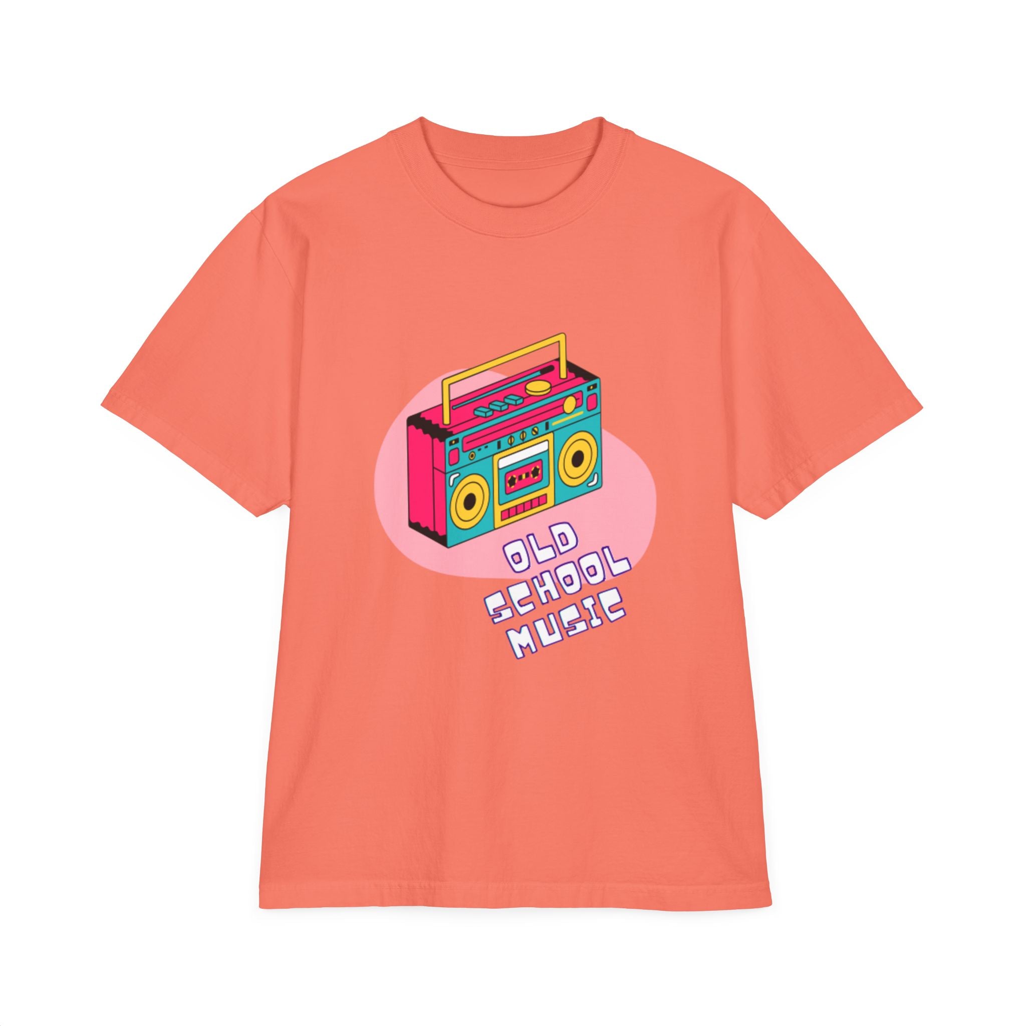 Old School Music Graphic T-Shirt - Retro Boombox Design