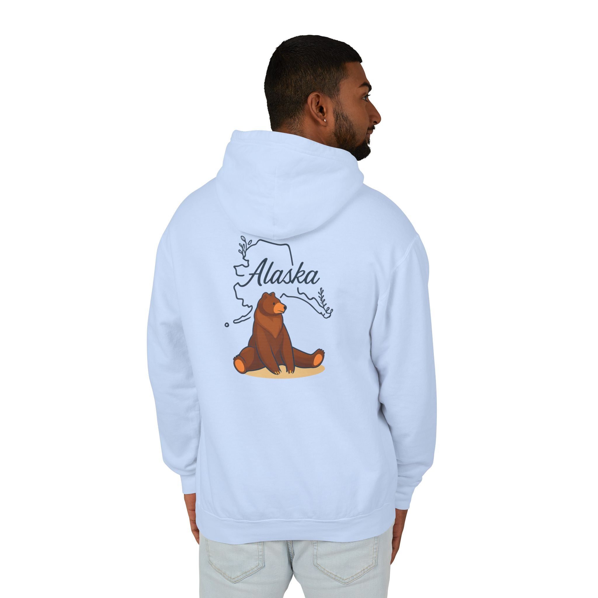 Alaska Bear Hoodie - Unisex Lightweight Sweatshirt, Nature Lover Gift, Cozy Travel Apparel, Outdoor Adventure Clothing, Alaska State Pride