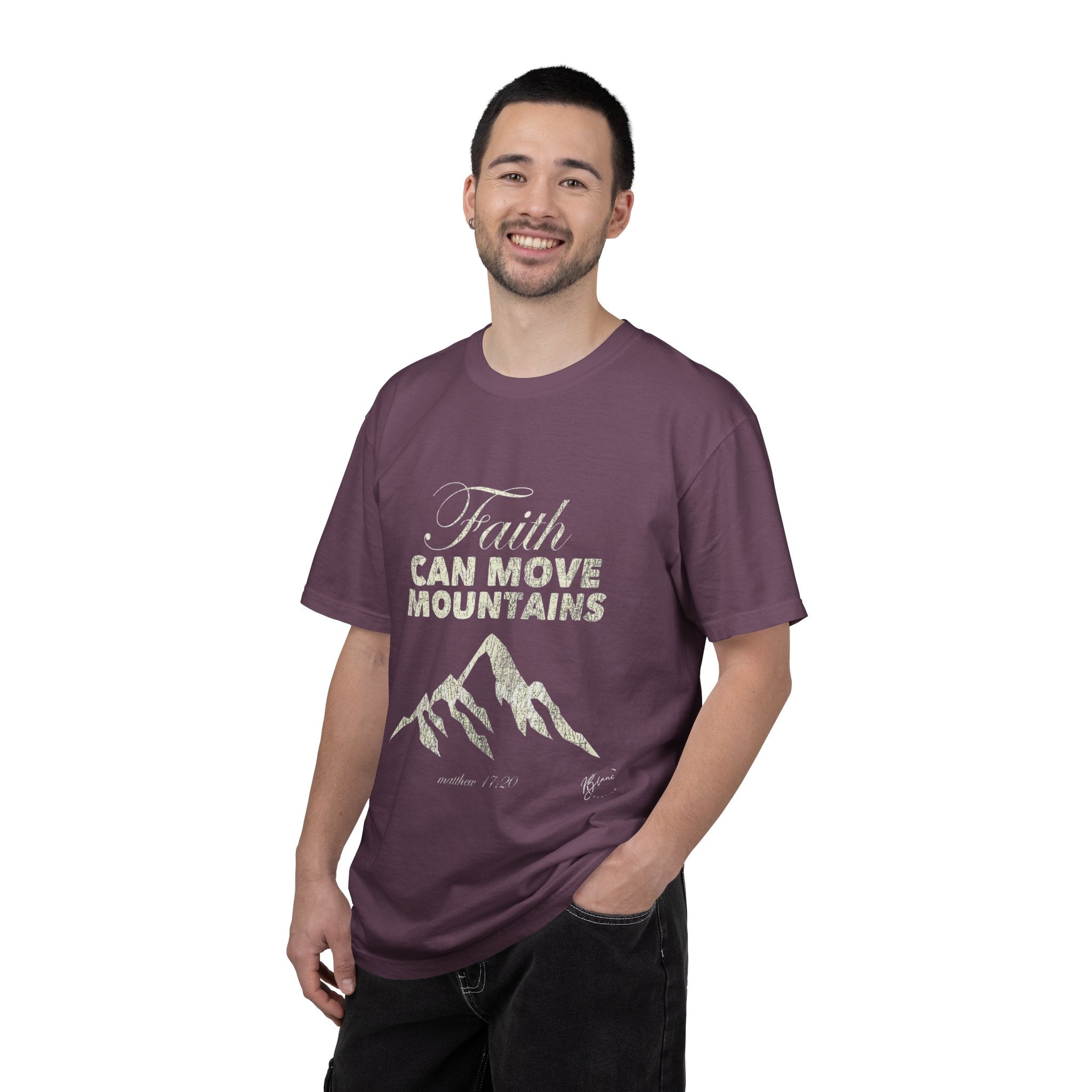 Faith Can Move Mountains T-Shirt — Inspirational Mountain Graphic Tee