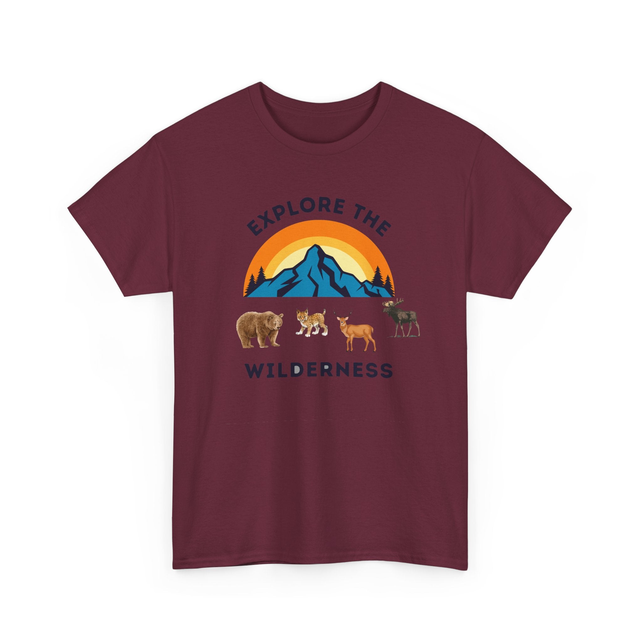 Explore The Wilderness Printed Unisex Tee - Casual Wear Graphic Shirt - Mens/Womens Top - Unique comfort Tee - Gift - Festival Apparel