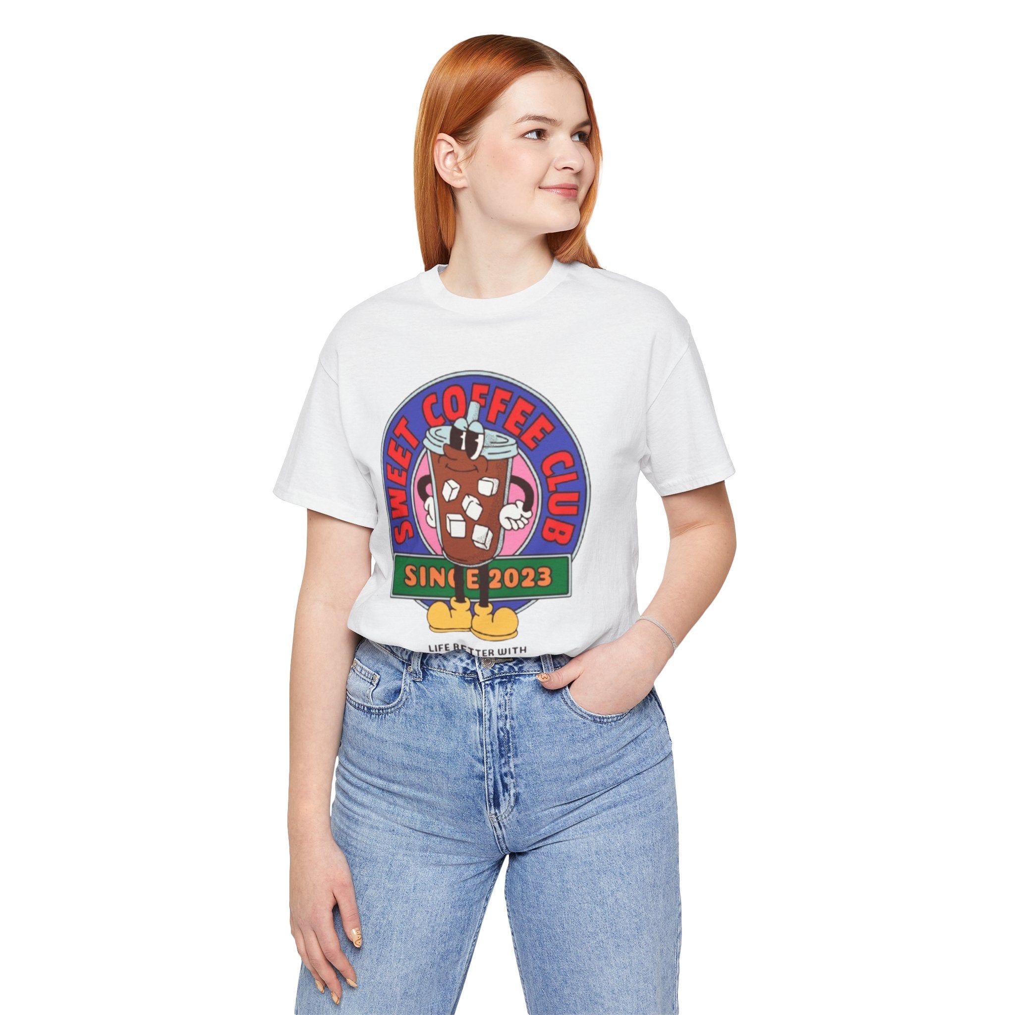 Unisex Graphic Tee - Sunset Coffee Club Printed Tee - Eco-Friendly Cas