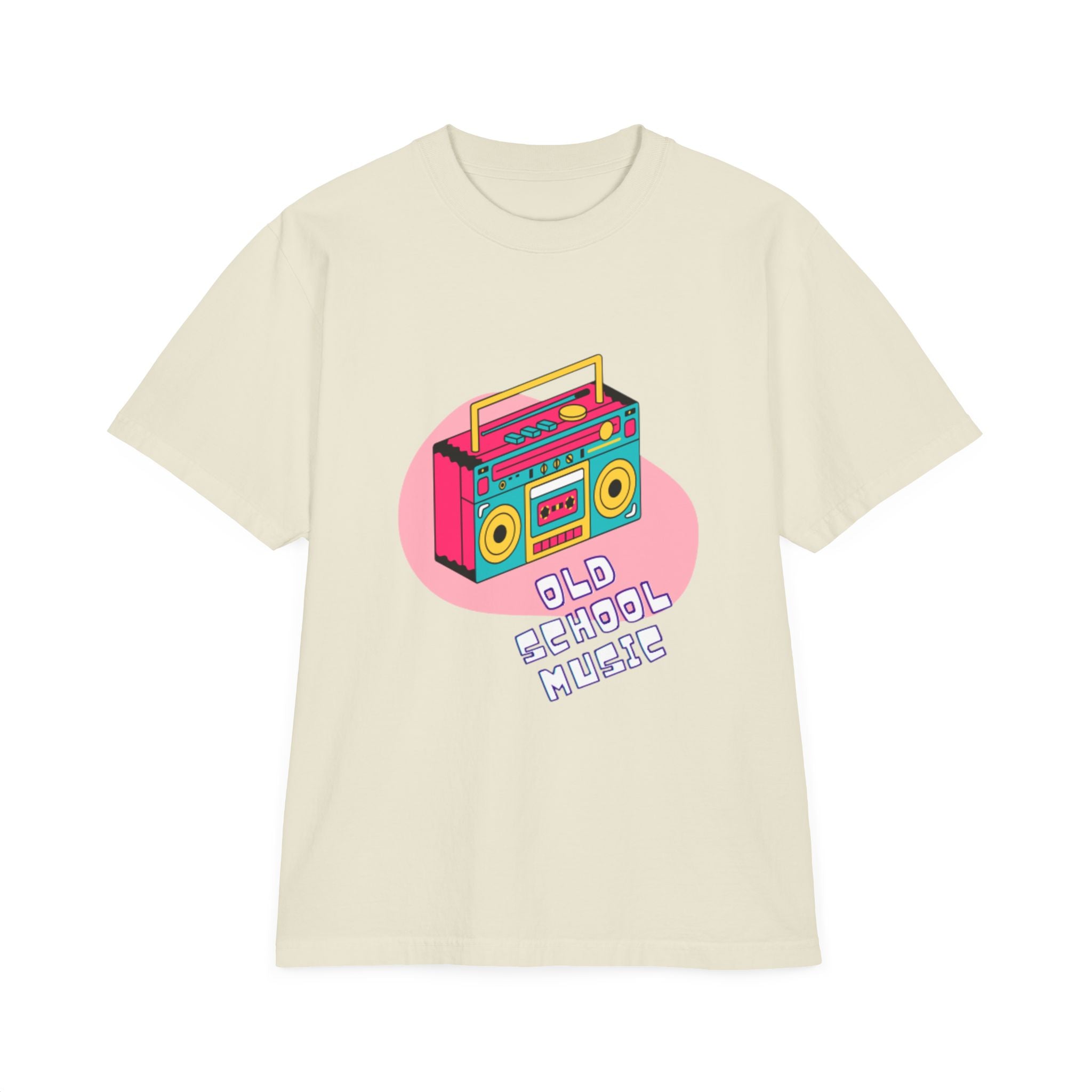 Old School Music Graphic T-Shirt - Retro Boombox Design