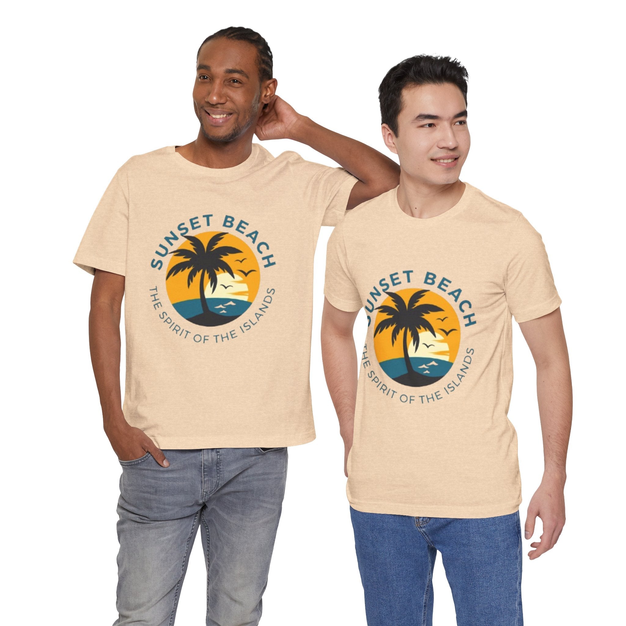 Unisex Graphic Tee - Sunset Beach Printed Tee -Eco-Friendly Gift Shirt