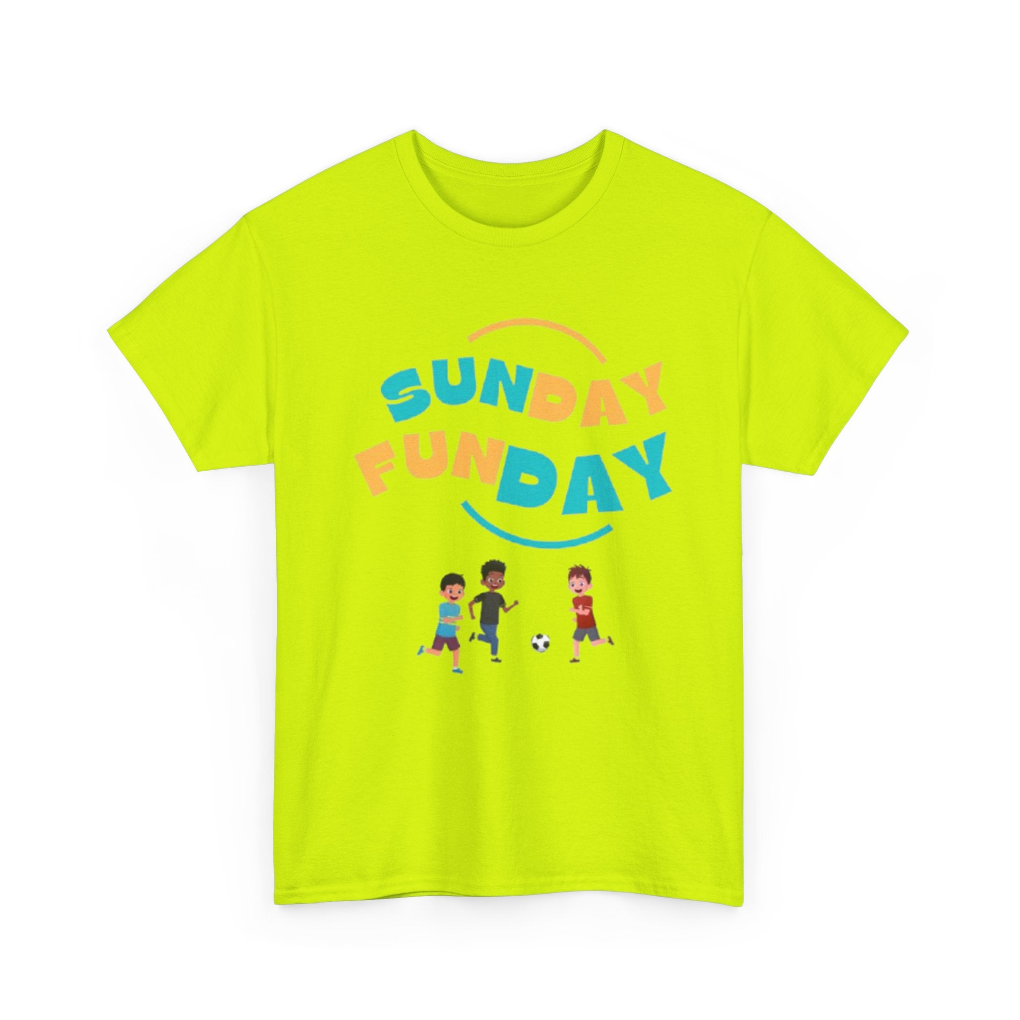 Unisex Heavy Cotton Tee - Sunday Funday Printed T-Shirt - Comfortable Casual Wear Tee - Unique Graphic Tee - Gift