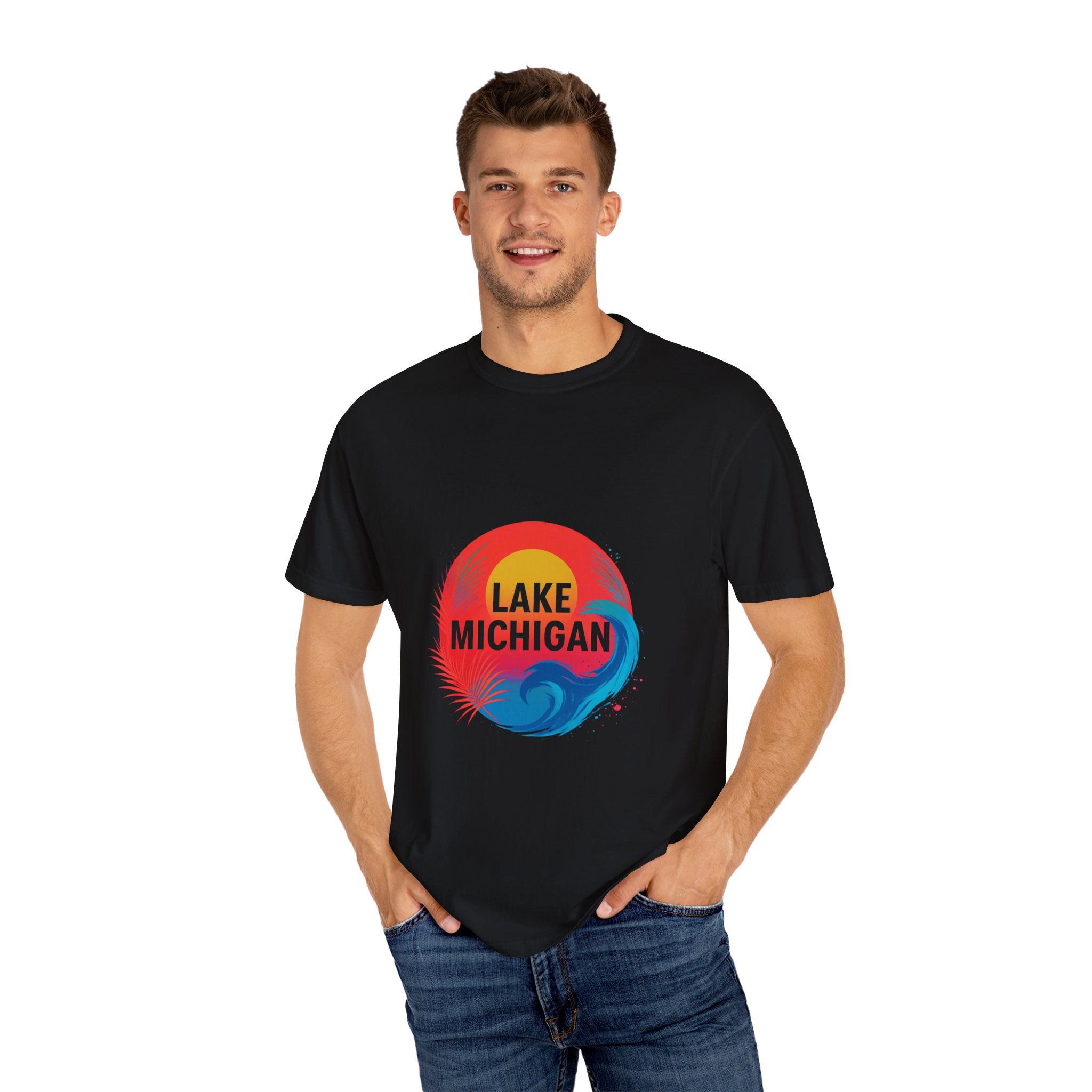 Lake Michigan Graphic T-Shirt, Unisex Summer Tee, Casual Beachwear, Great for Vacations, Lakeside Living, Gift for Travelers