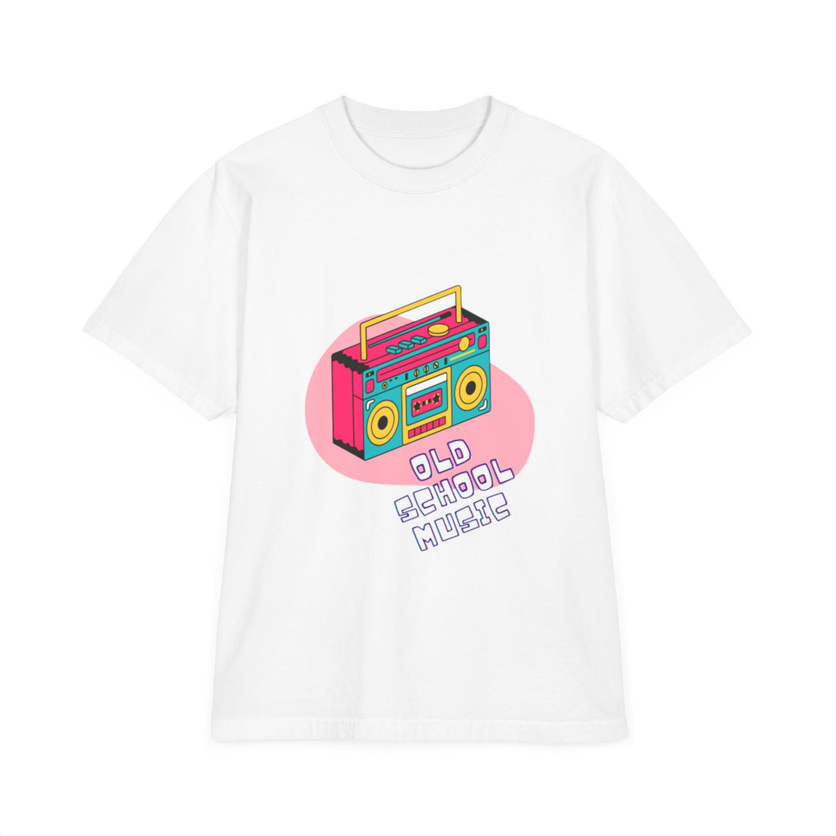 Old School Music Graphic T-Shirt - Retro Boombox Design