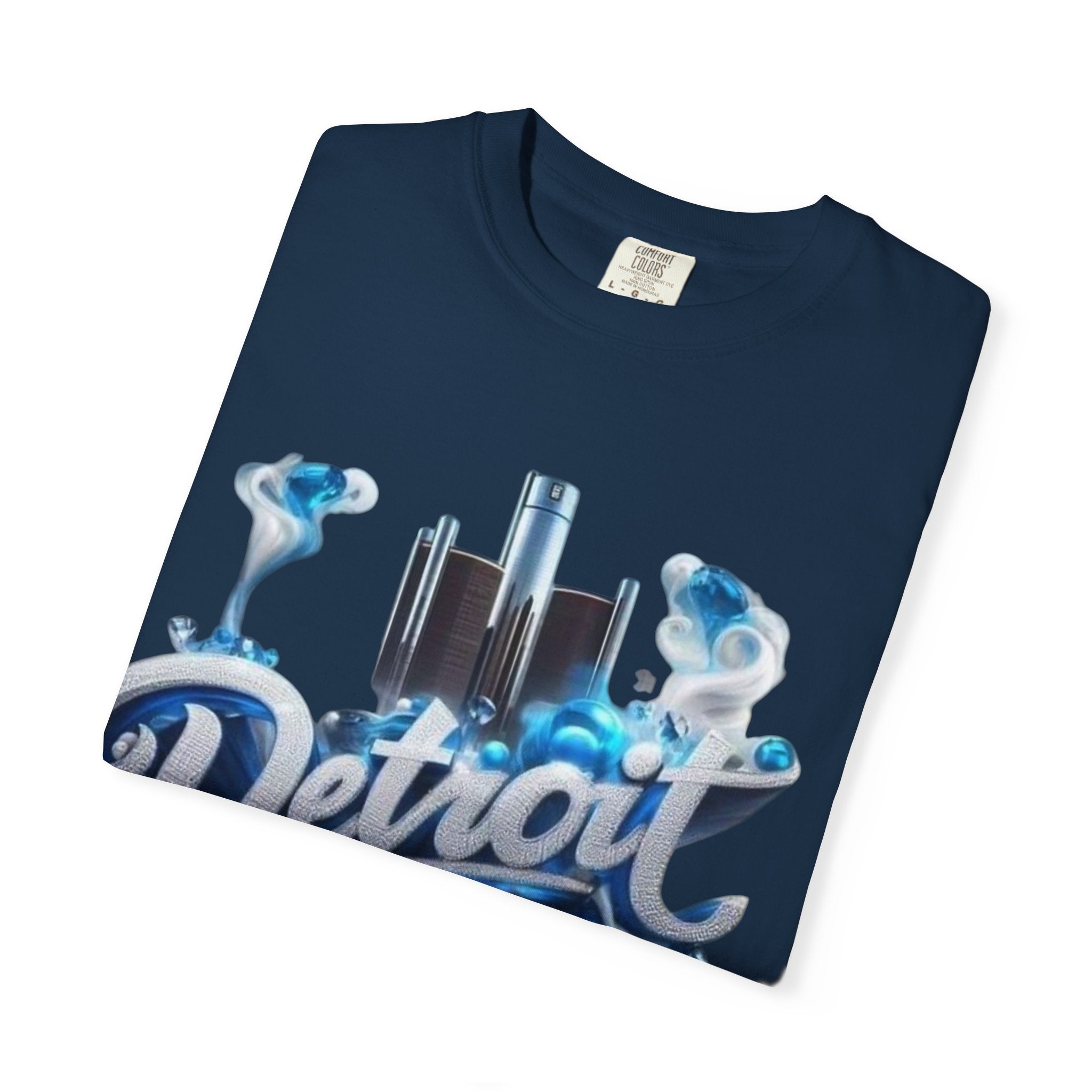 Detroit Skyline Lions T-Shirt — Retro Motor City Graphic Tee