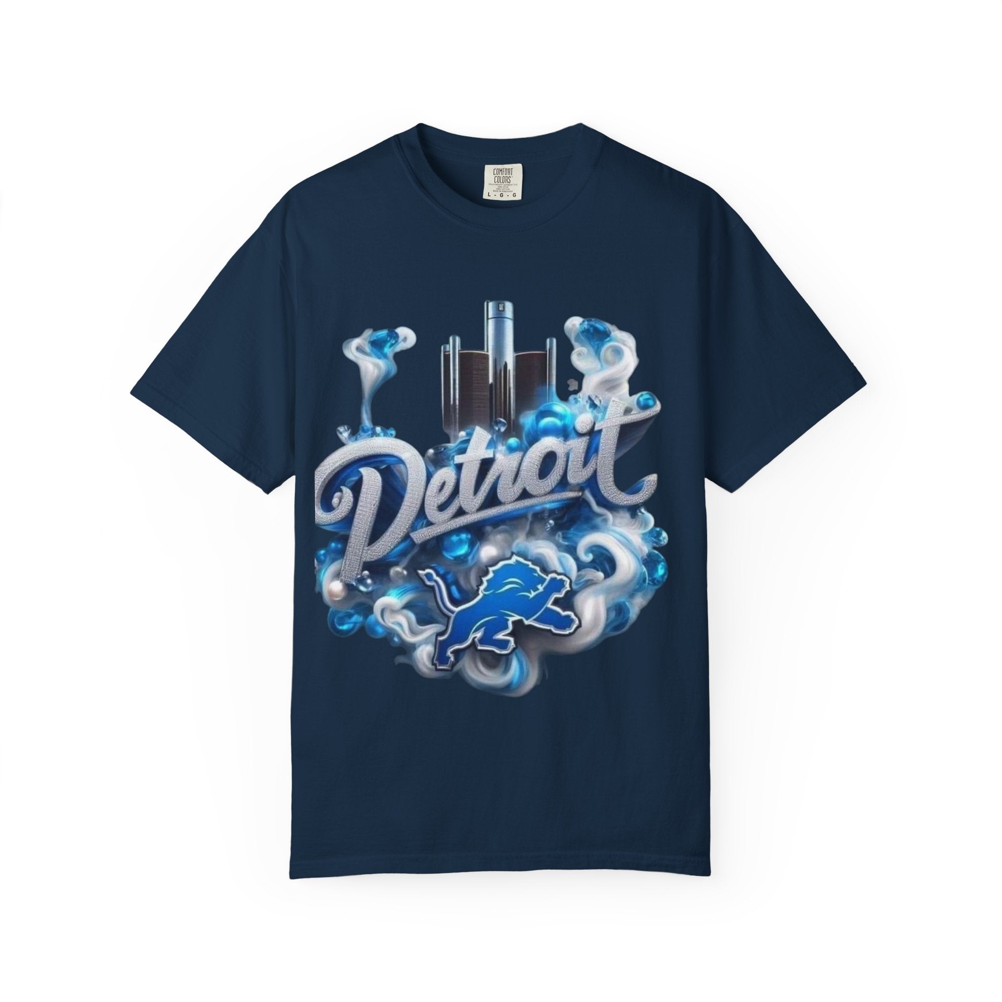 Detroit Skyline Lions T-Shirt — Retro Motor City Graphic Tee