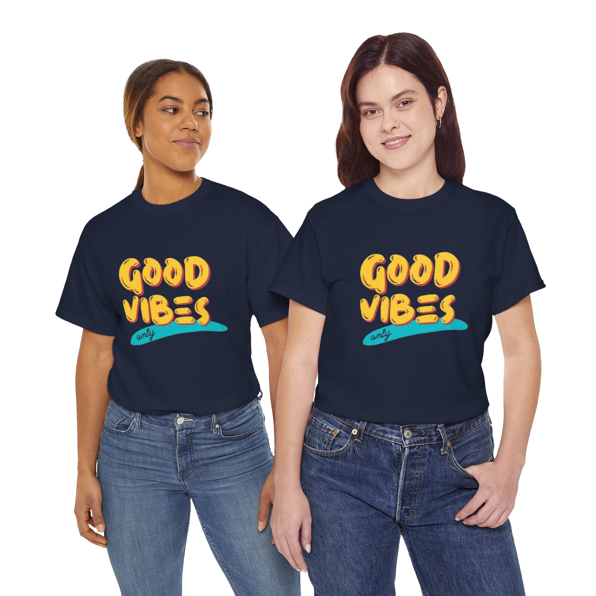 Unisex Heavy Cotton Tee - Good Vibes Only Printed T-Shirt - Comfortable Casual Wear Tee - Unique Graphic Tee - Gift