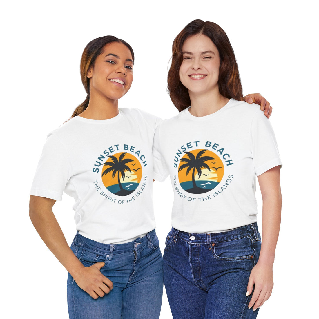Unisex Graphic Tee - Sunset Beach Printed Tee -Eco-Friendly Gift Shirt