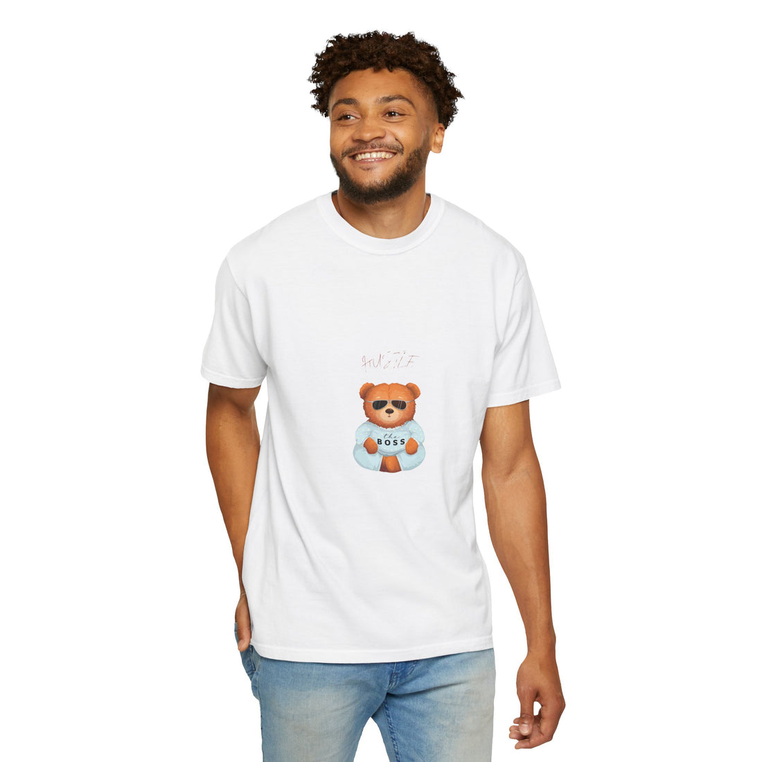 Boss Bear Unisex Garment-Dyed T-Shirt - Cute Casual Tee for Trendsetters