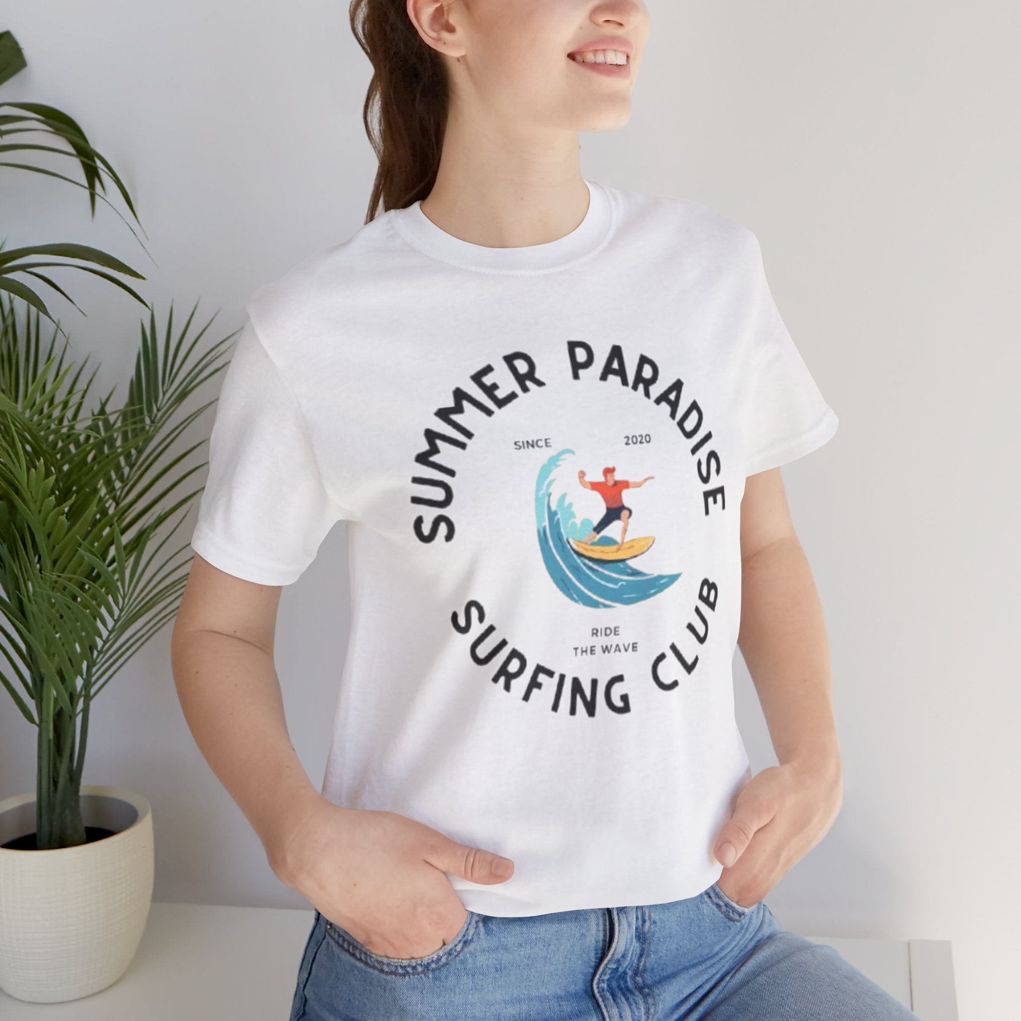 Unisex Graphic Tee - Paradise Club Printed Eco-Friendly Jersey T-Shirt