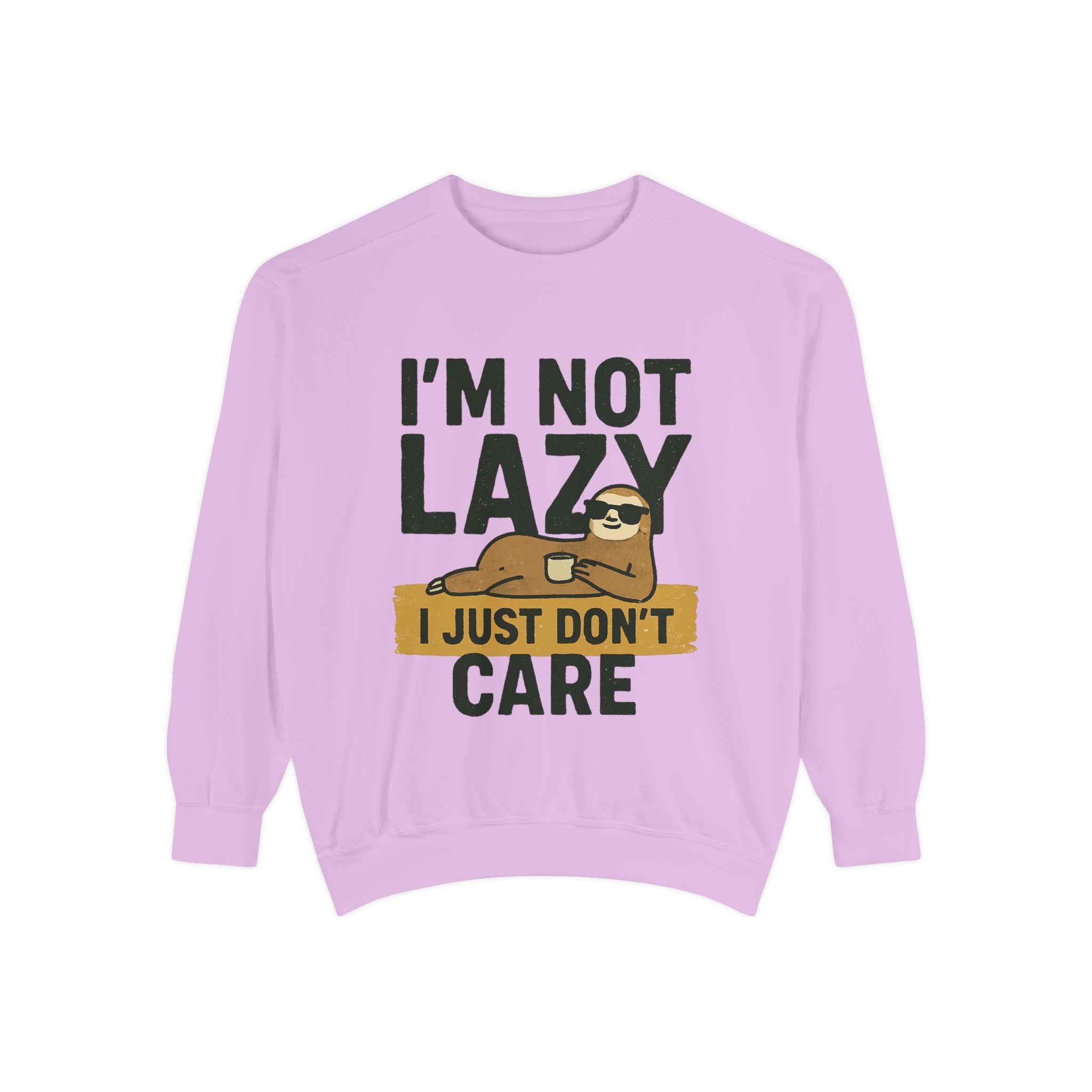 Lazy Sloth Sweatshirt - Relaxed Fit, Cozy Lounge Wear, Gift for Sloth Lovers, Funny Statement Apparel, Perfect for Relaxation Days
