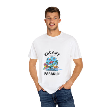Escape Paradise Unisex Garment-Dyed T-shirt | Tropical Vibes Tee for Beach Lovers