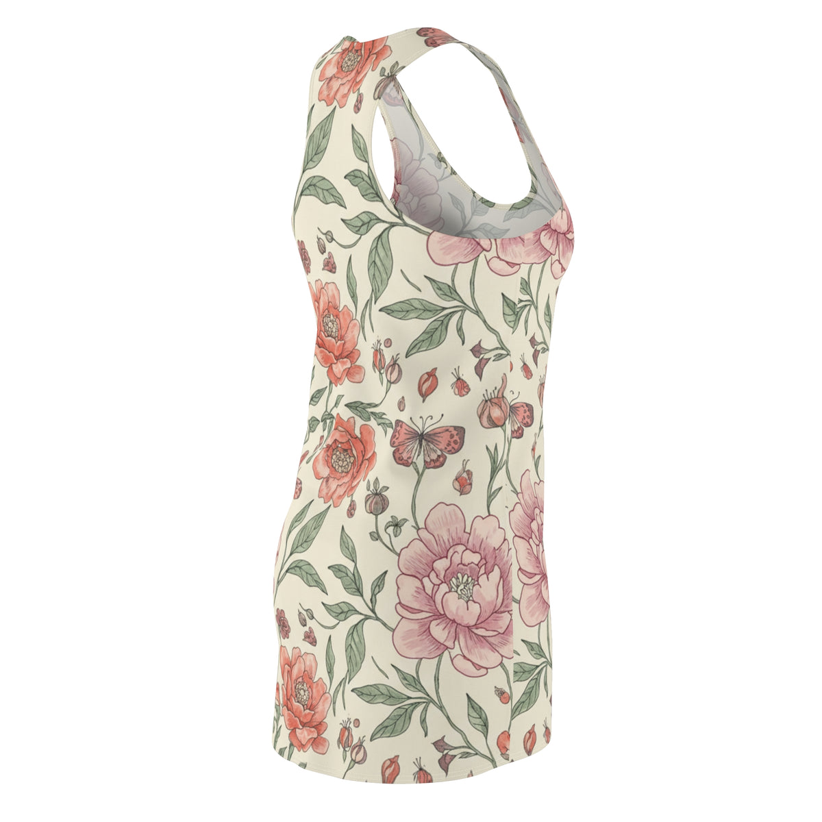 Floral Racerback Dress — Pink Peony Bouquet AOP