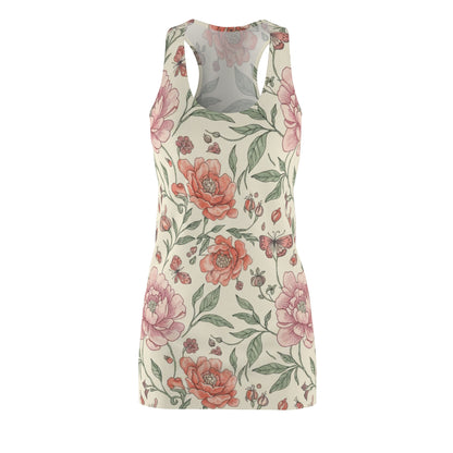 Floral Racerback Dress — Pink Peony Bouquet AOP
